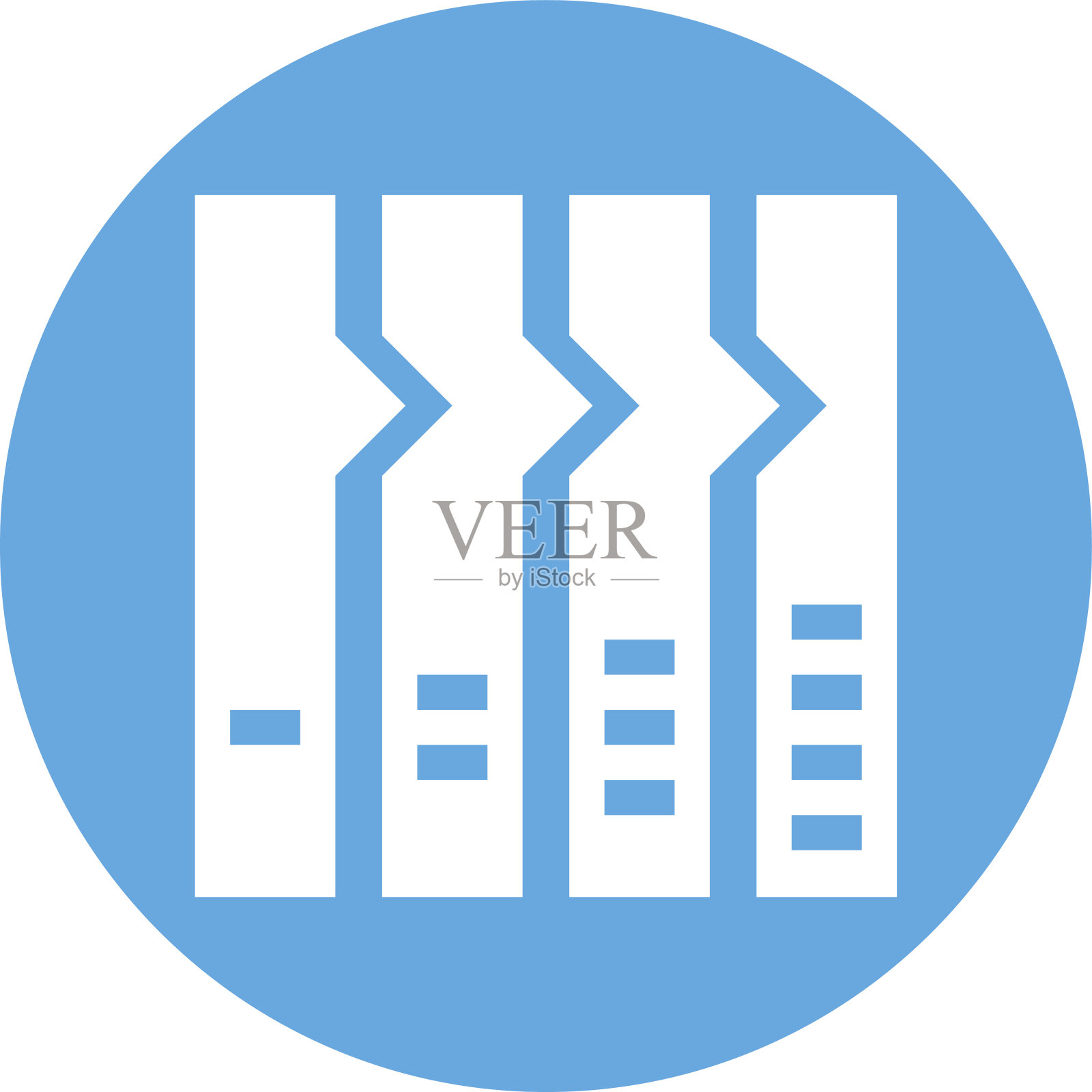 圆形按钮上的流程图图标。-轮系列插画图片素材