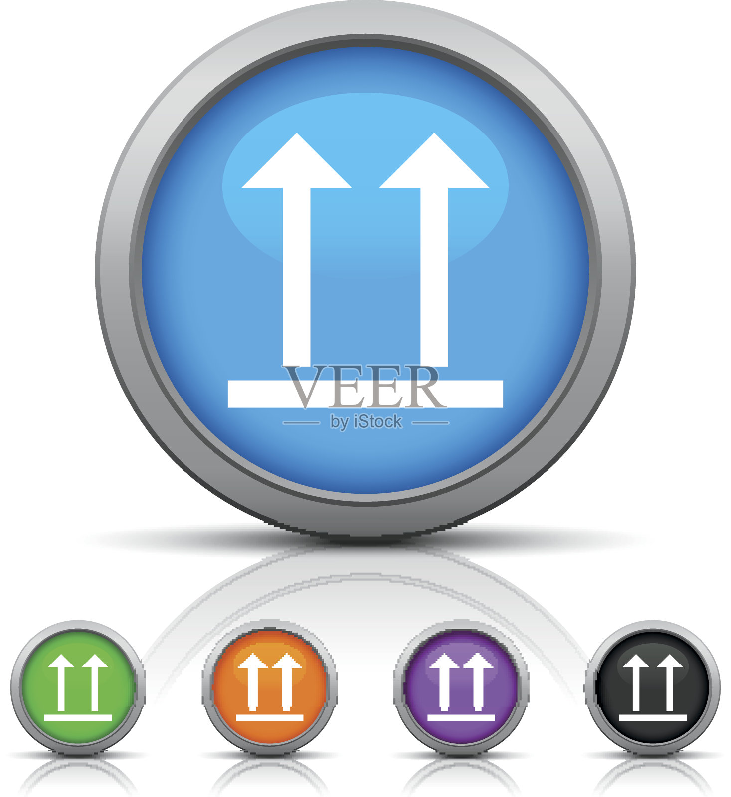 物流图标上的圆形按钮。-光泽系列图标素材