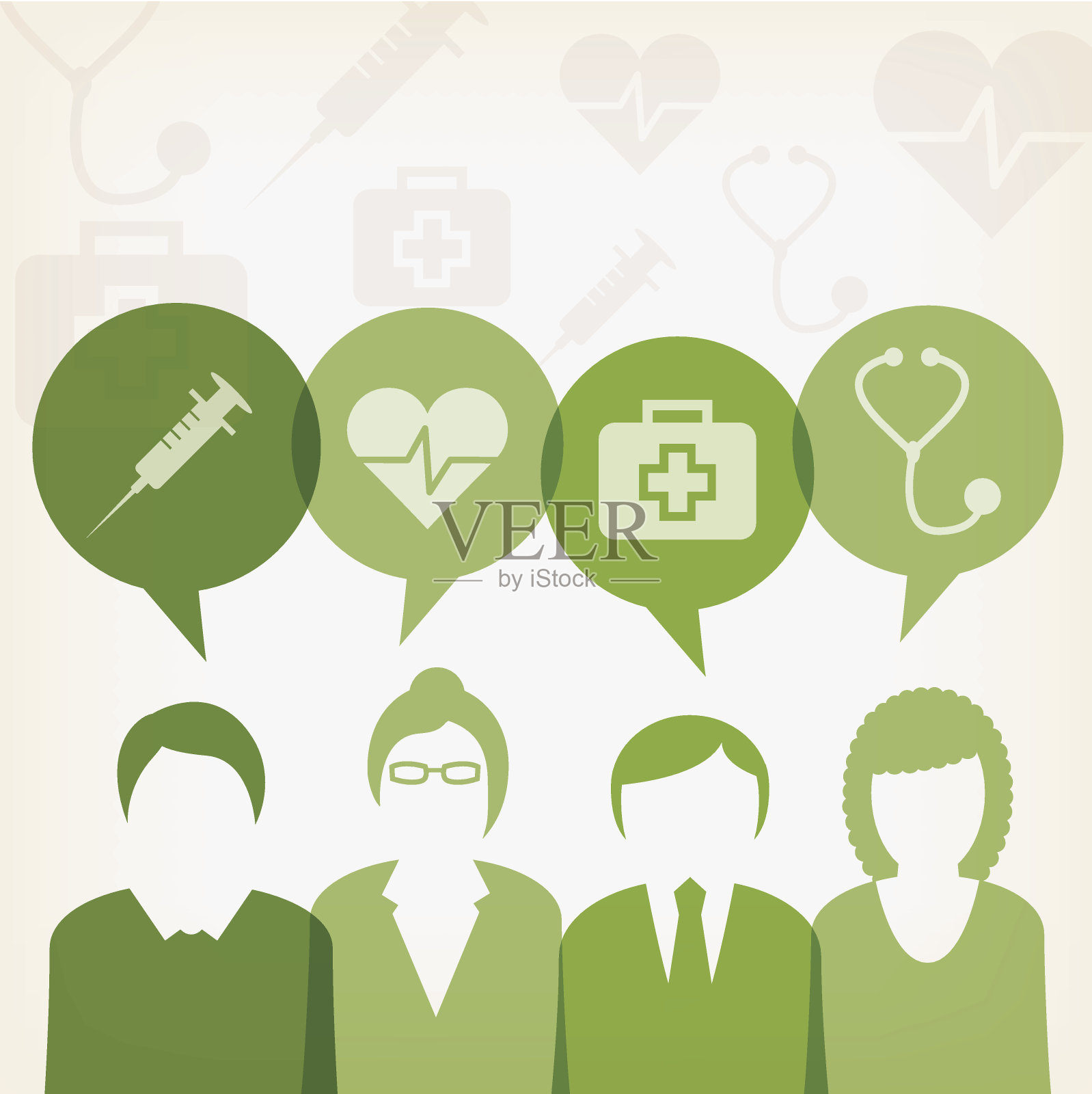 使用医用气泡的人插画图片素材