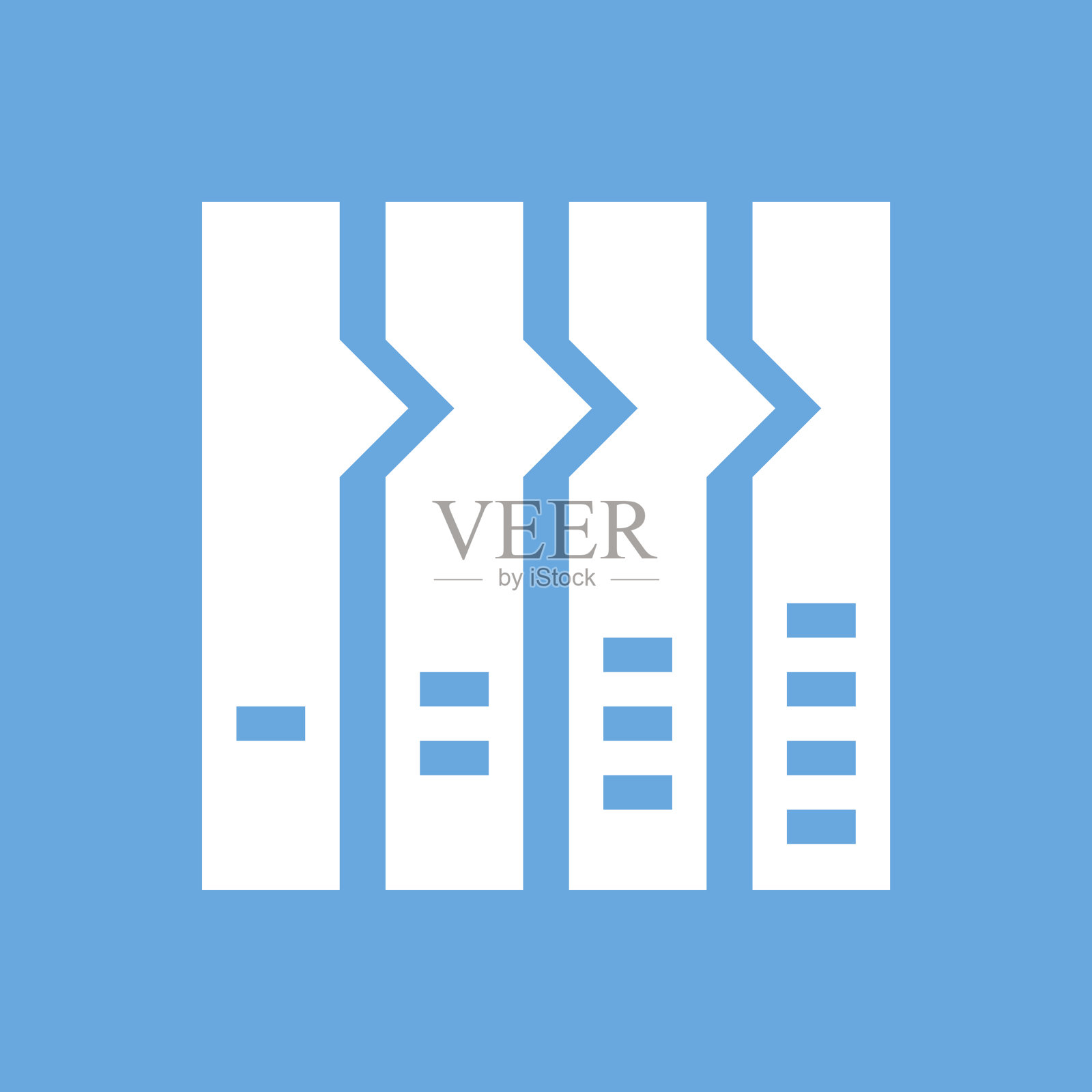 蓝色背景上的流程图图标。——光滑的系列插画图片素材