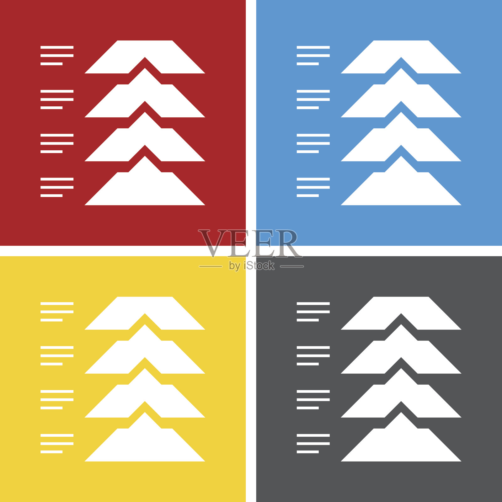 方框按钮上的流程图图标。平方系列图标素材