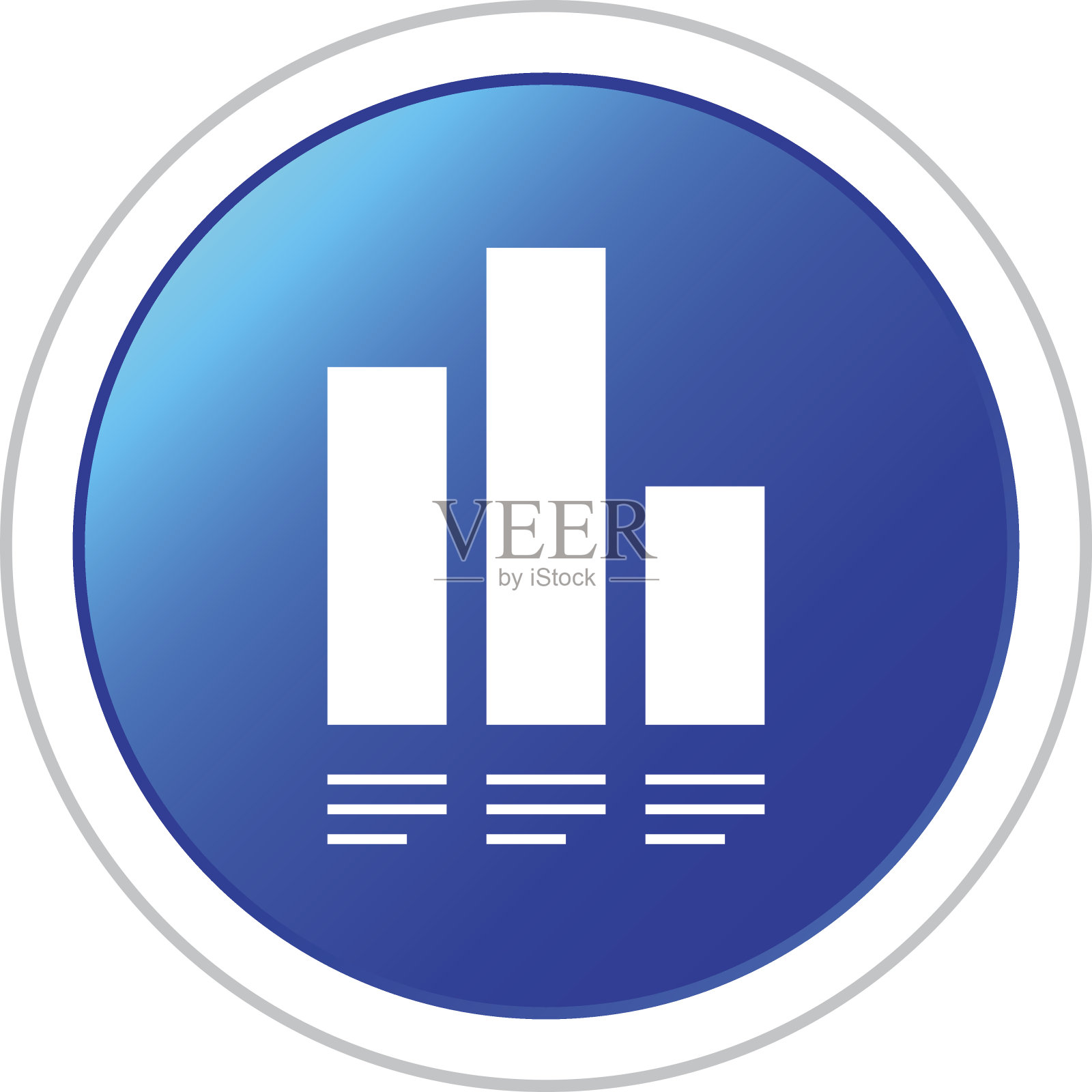 条形图图标上的圆形按钮。-贴纸系列图标素材