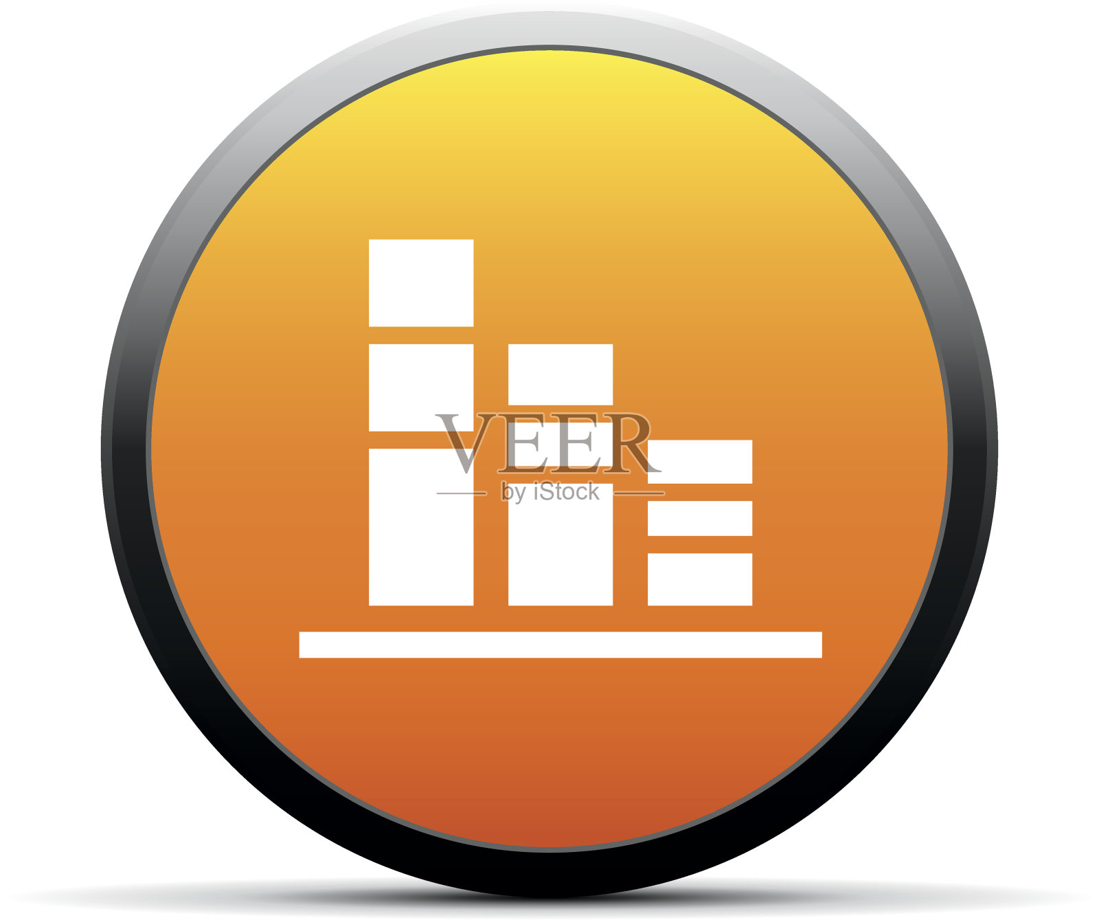 条形图图标上的圆形按钮。-简单的系列图标素材