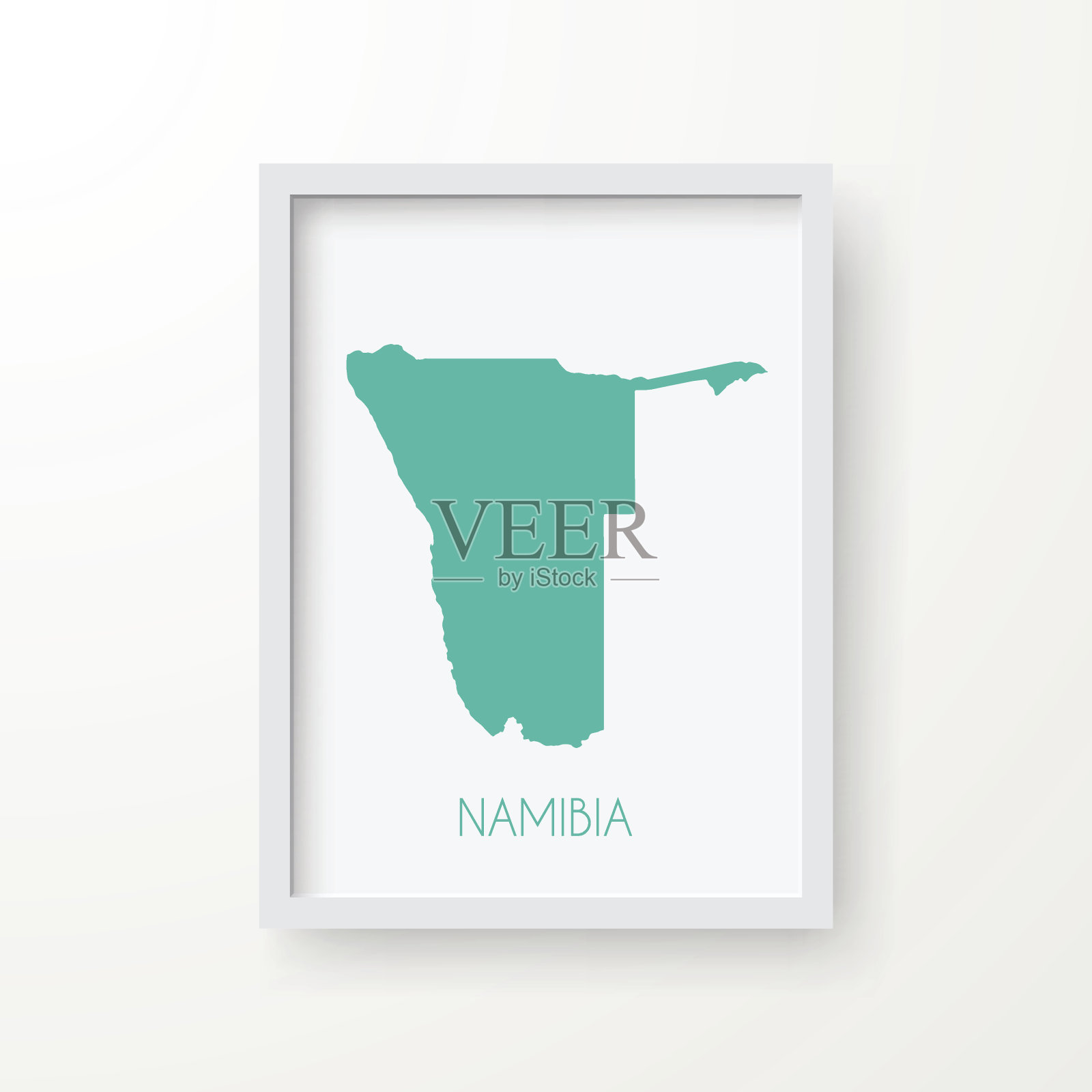 纳米比亚地图在框架上的白色背景插画图片素材