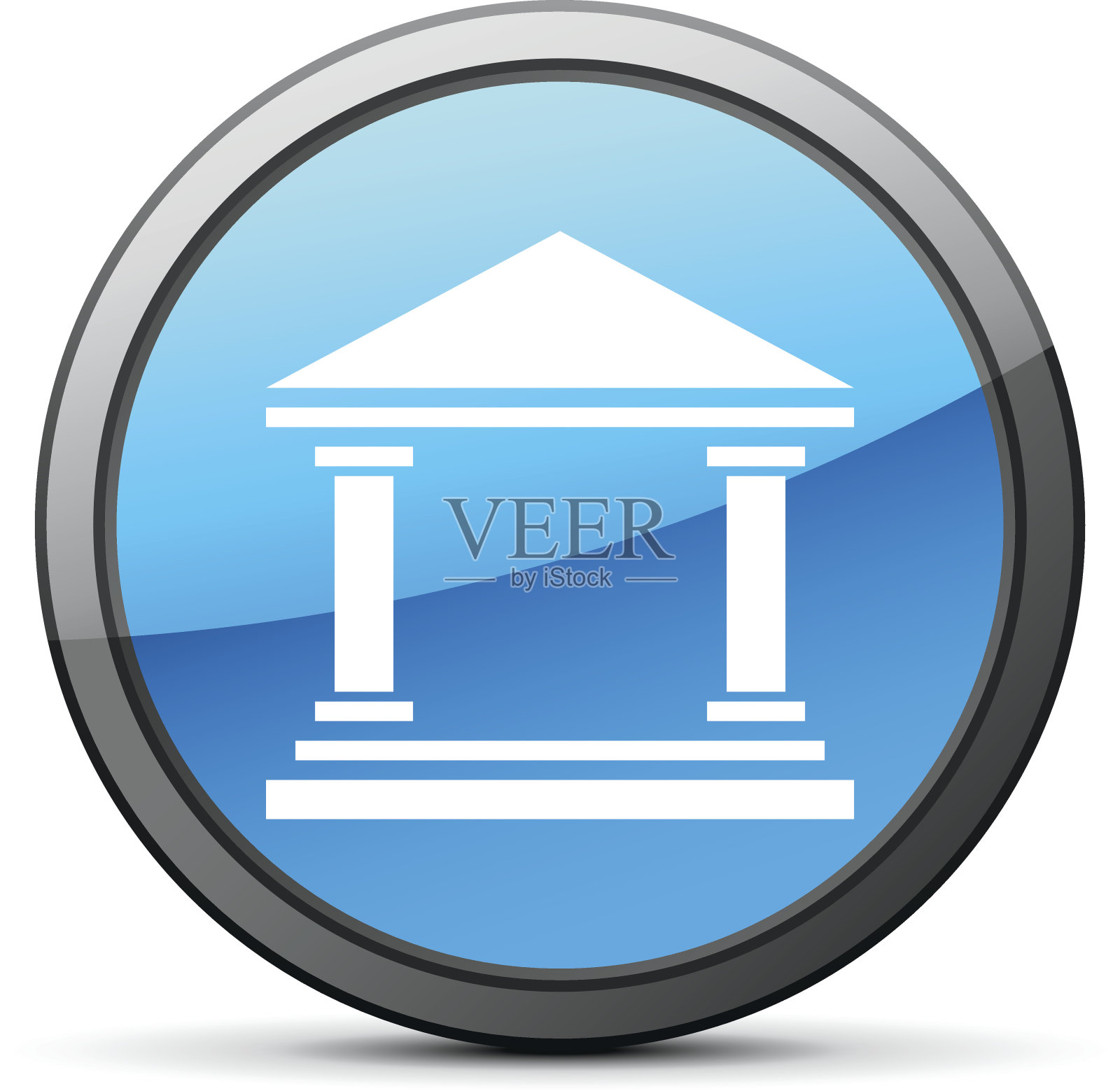 银行图标上的圆形按钮。——BrightSeries插画图片素材