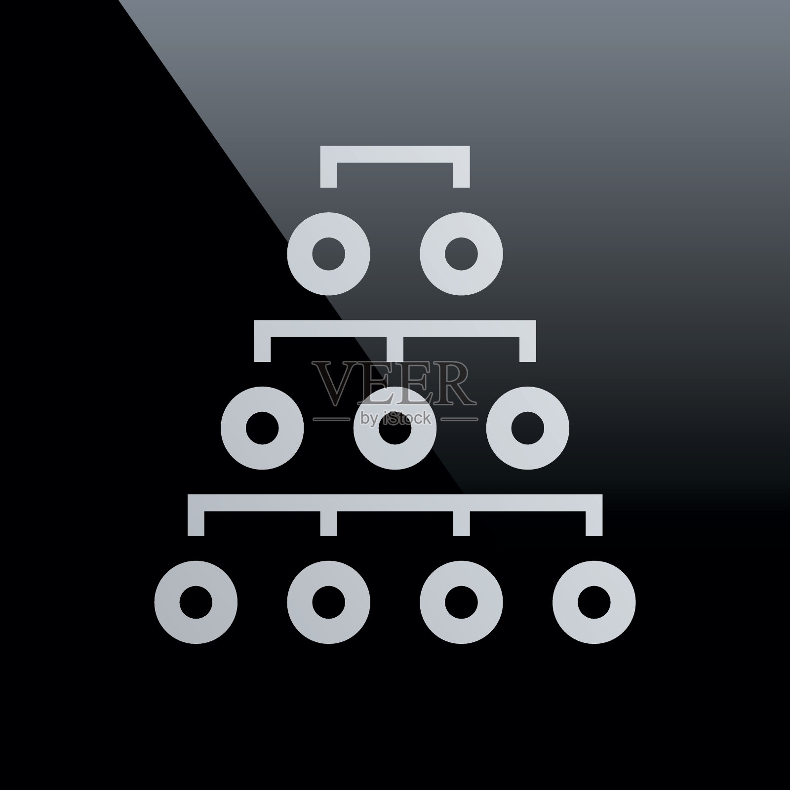 组织结构图图标在黑色背景上。——CoreSeries插画图片素材