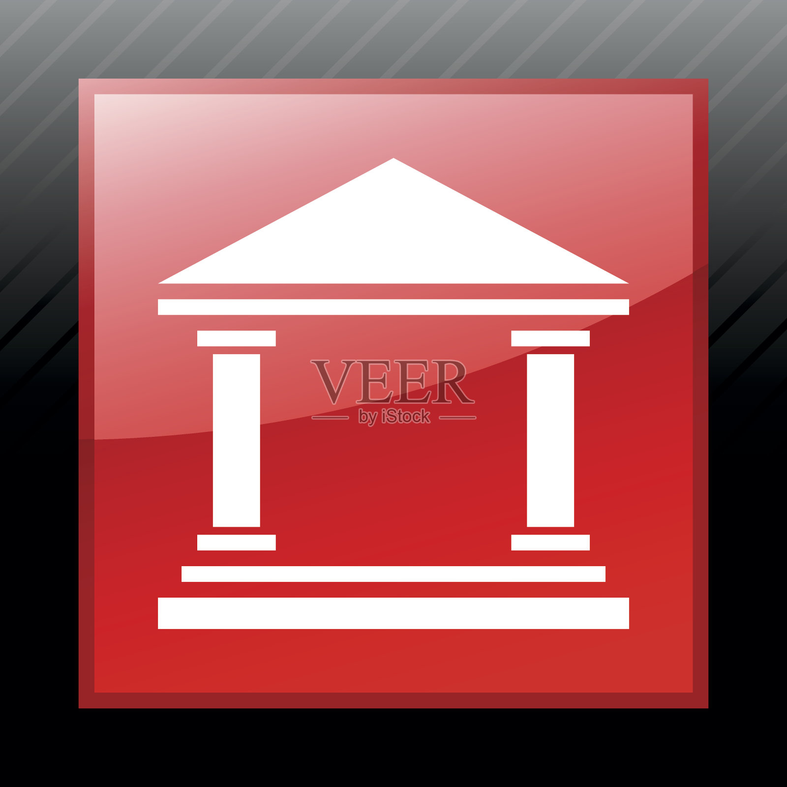 银行图标上的一个方形按钮。——SleekSeries插画图片素材