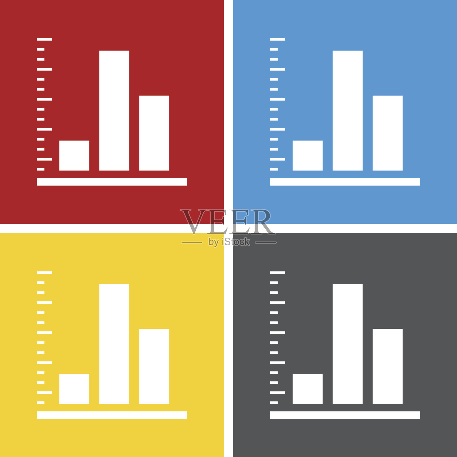 条形图图标上的方形按钮。——SquareSeries图标素材