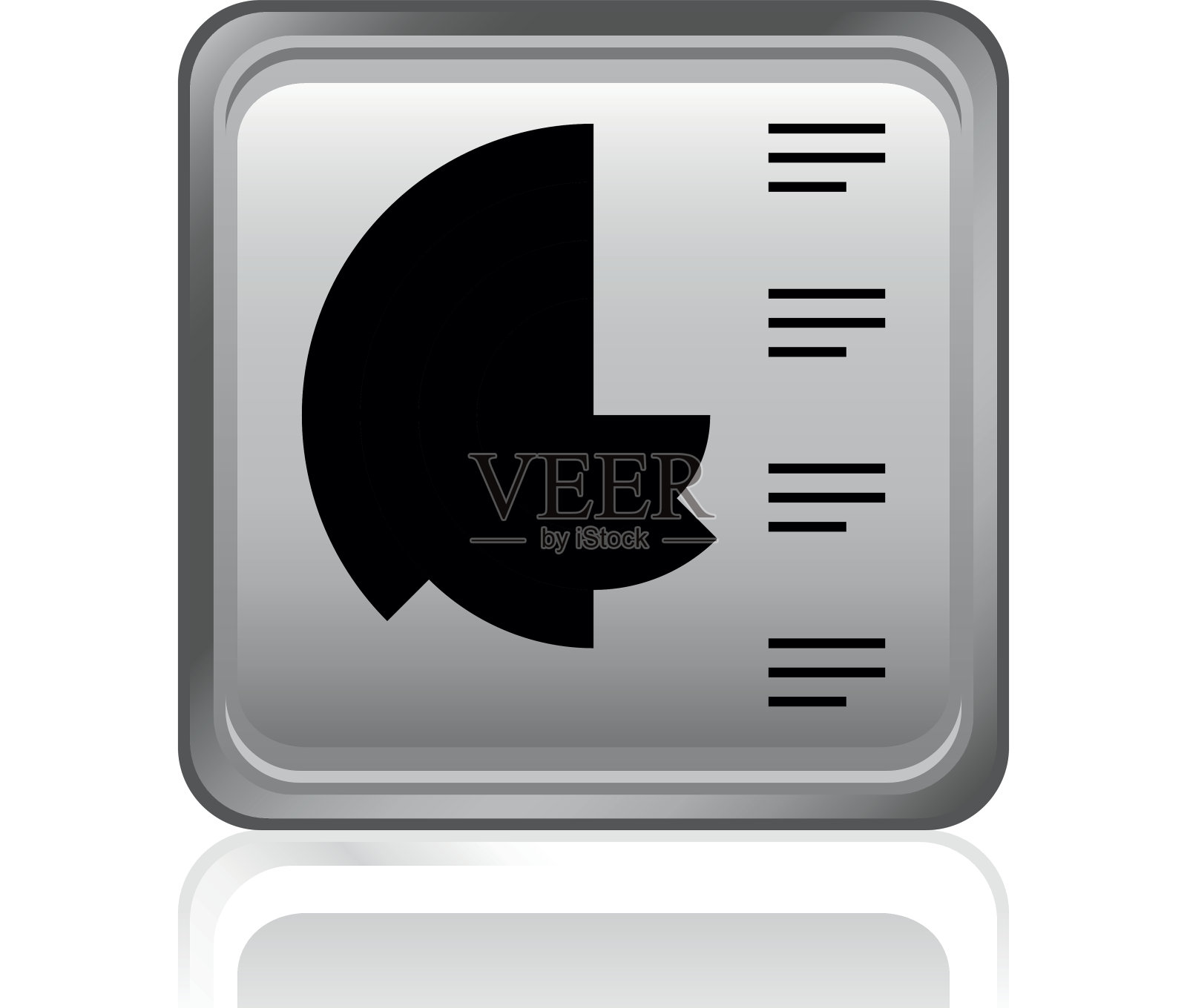 在一个方形按钮上的心形图表图标。——SteelSeries图标素材