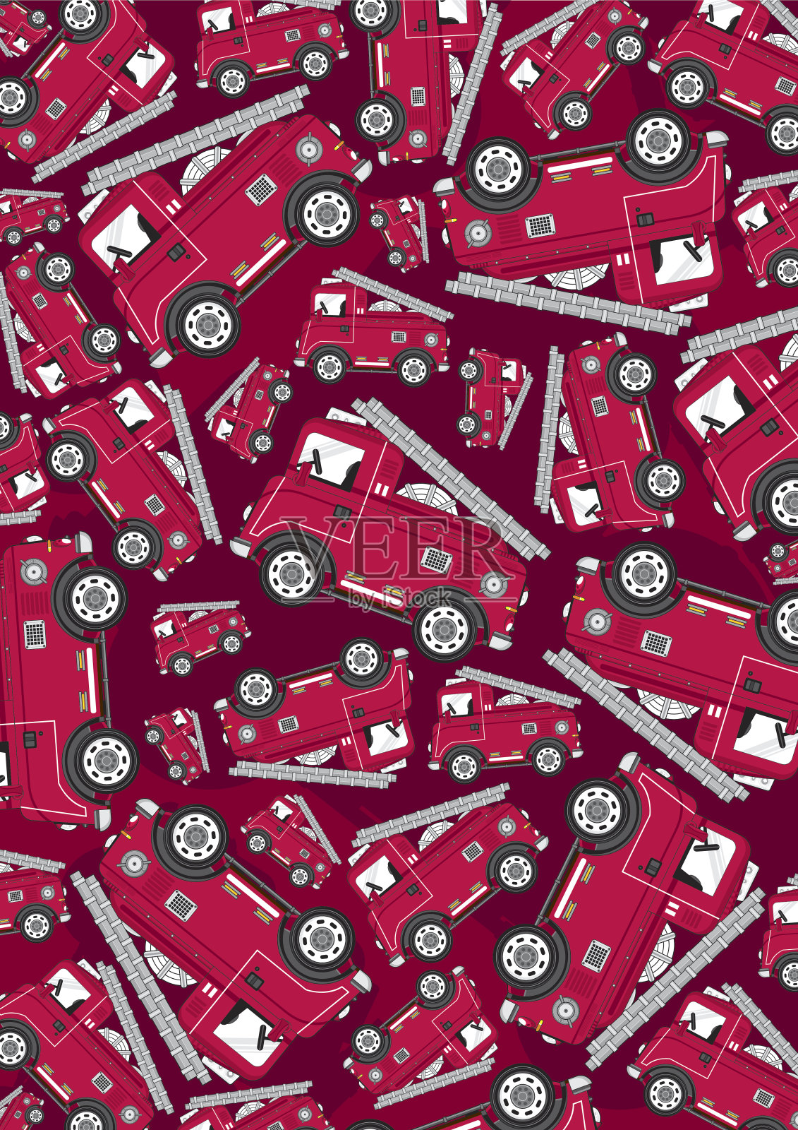 卡通消防车图案插画图片素材