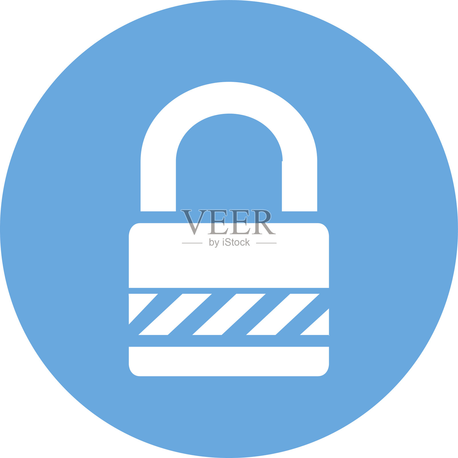 圆形按钮上的挂锁图标。——RoundSeries插画图片素材