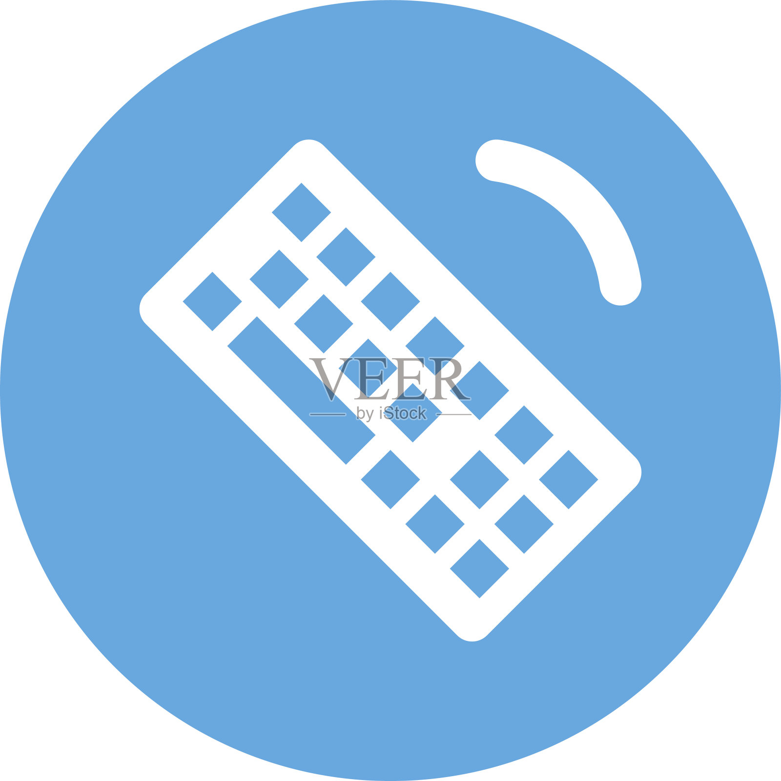 电脑键盘图标上的一个圆形按钮。——RoundSeries图标素材