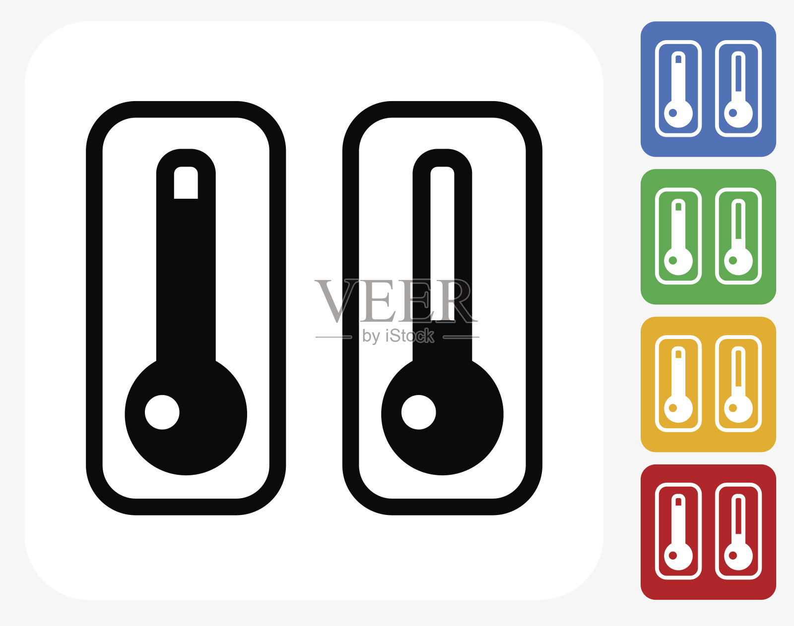 两个温度计图标平面图形设计图标素材