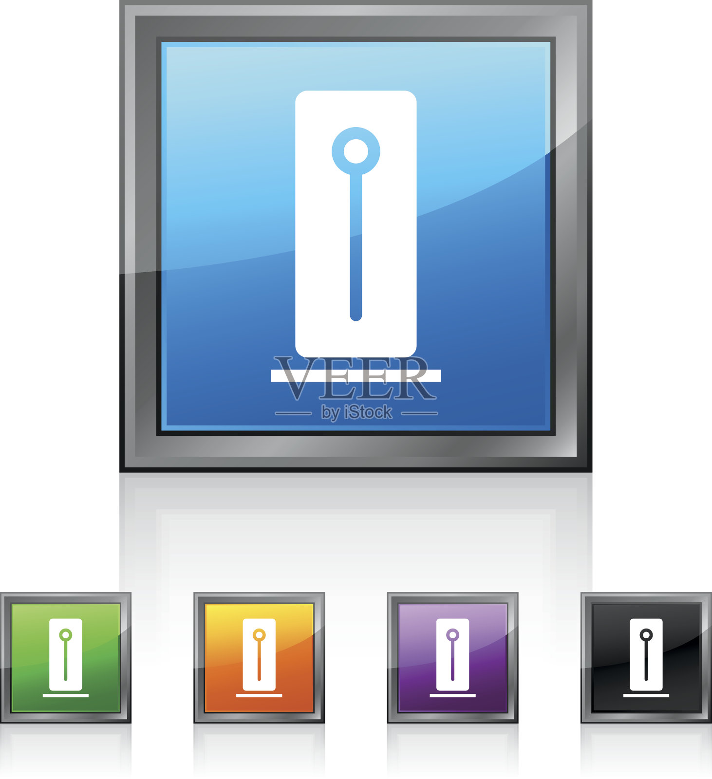 硬盘驱动器图标上的方形按钮。——SquaredSeries图标素材