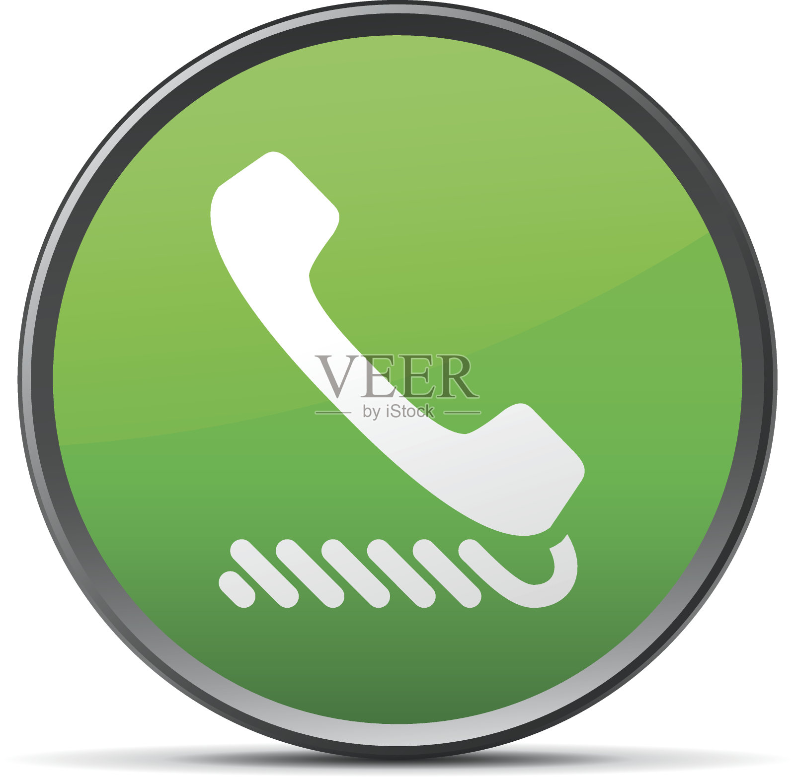 电话图标上有一个圆形按钮。——SlenderSeries图标素材