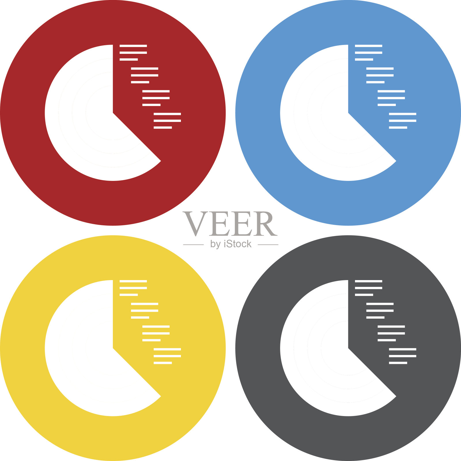 心形图表图标上的圆形按钮。——圆系列图标素材