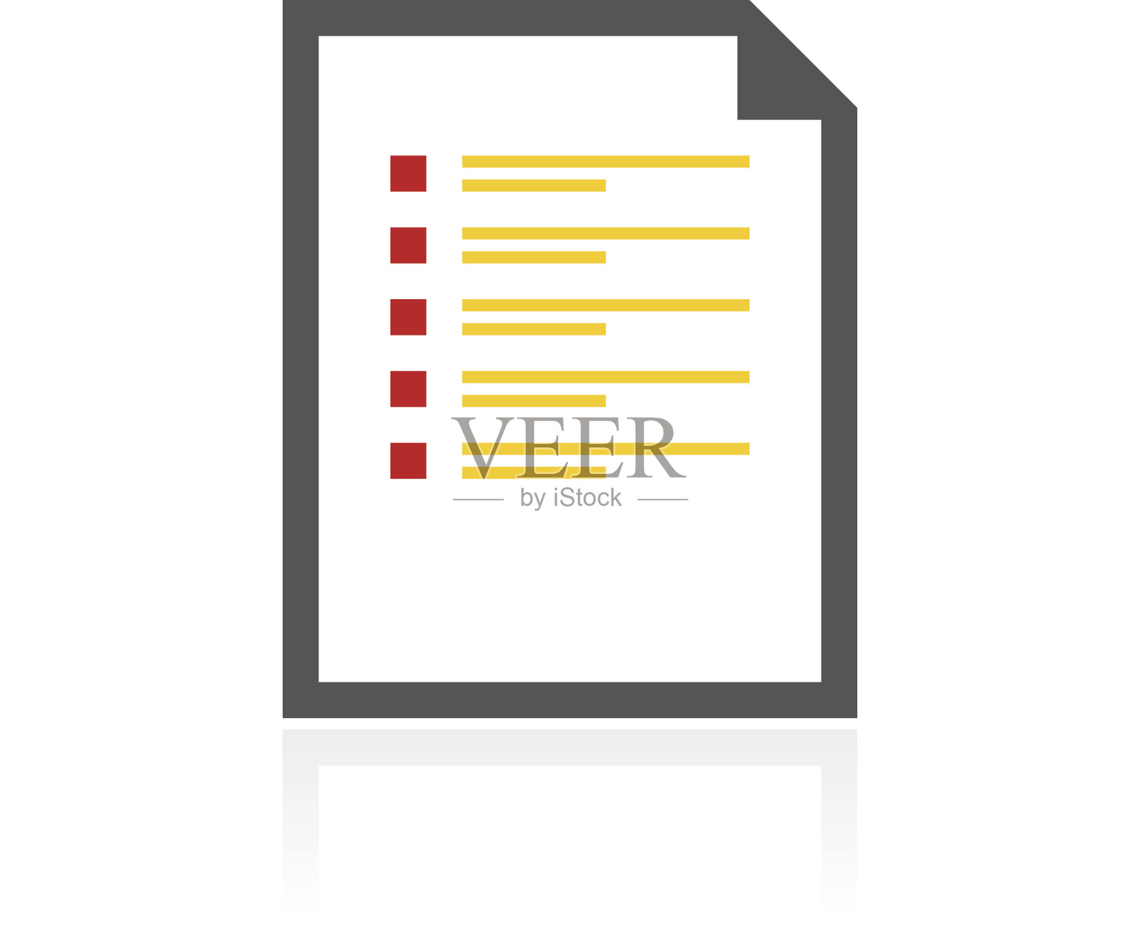 白色背景上的文档图标。-颜色系列图标素材