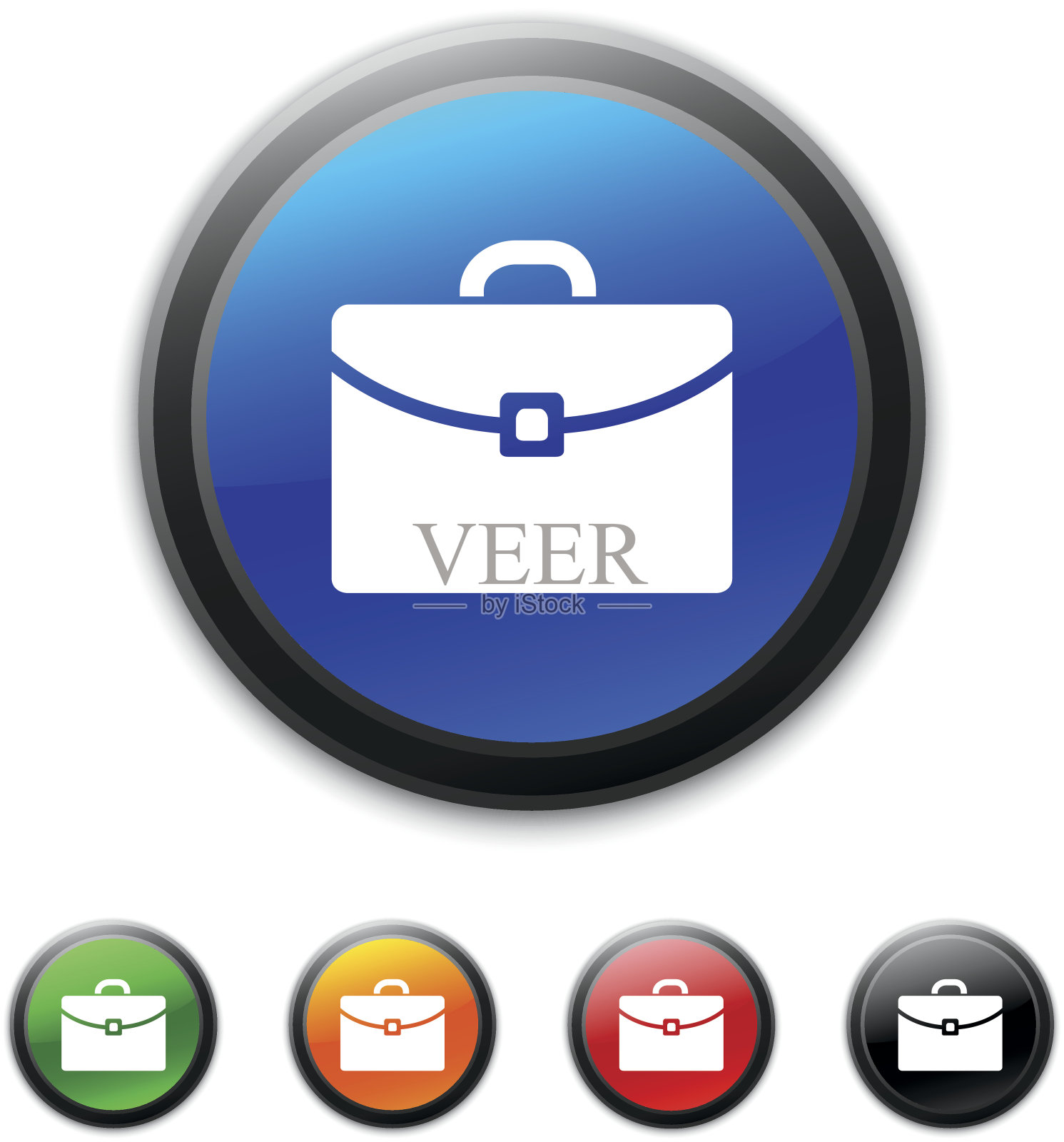 公文包图标上的圆形按钮。——ShinedSeries图标素材