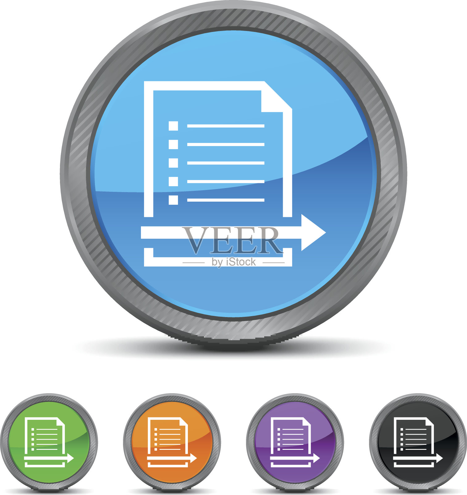 文档图标上的圆形按钮。——环绕系列插画图片素材