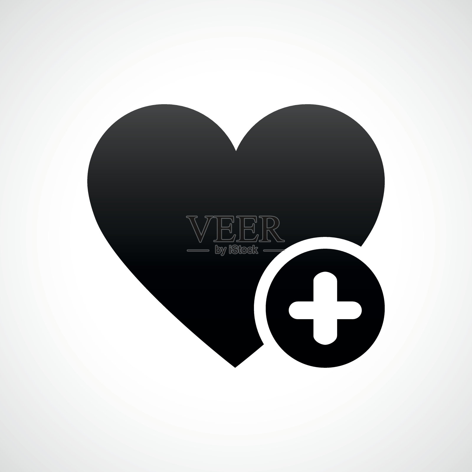 白色背景上的心形图标。——ShadeSeries图标素材