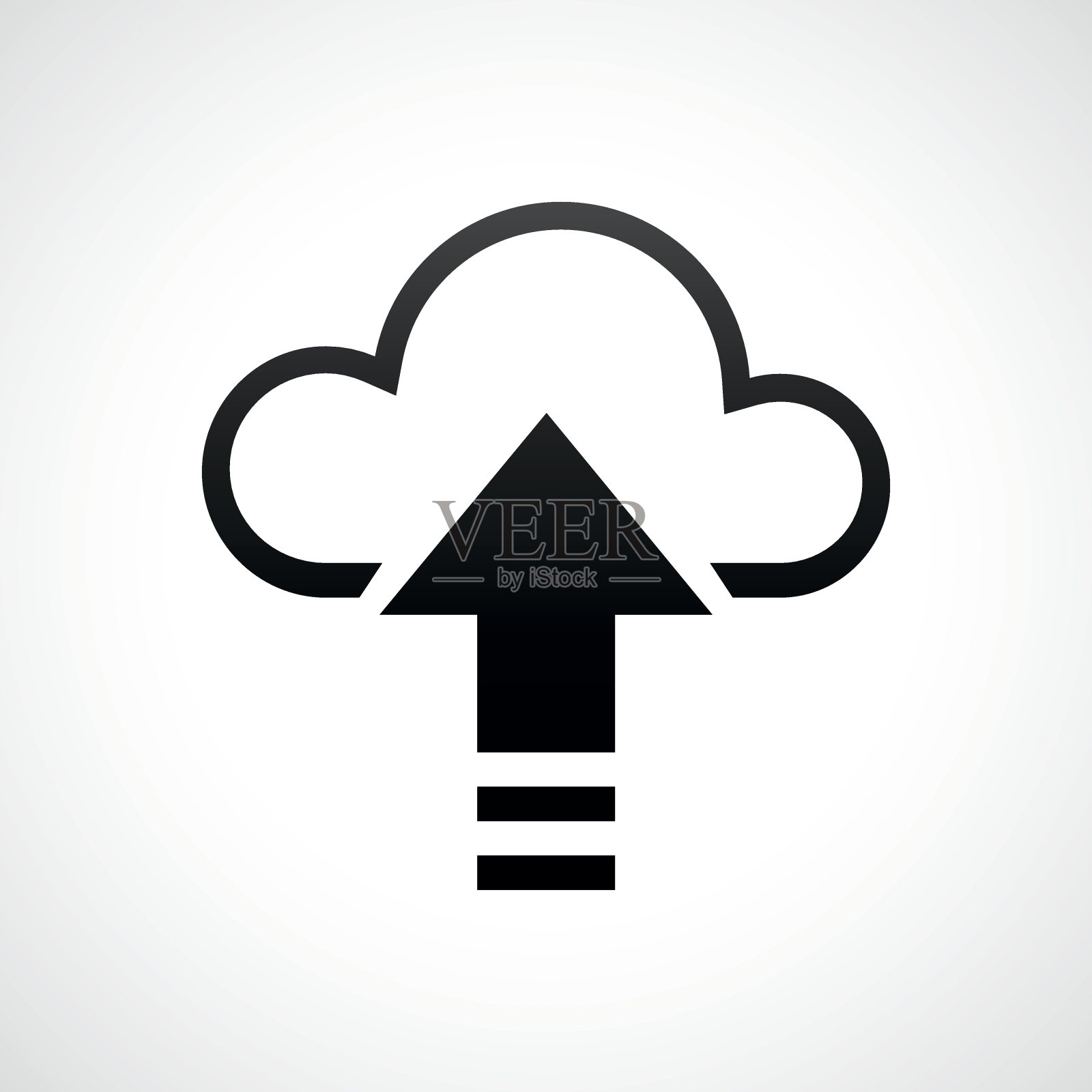 云计算图标上的白色背景。——ShadeSeries图标素材