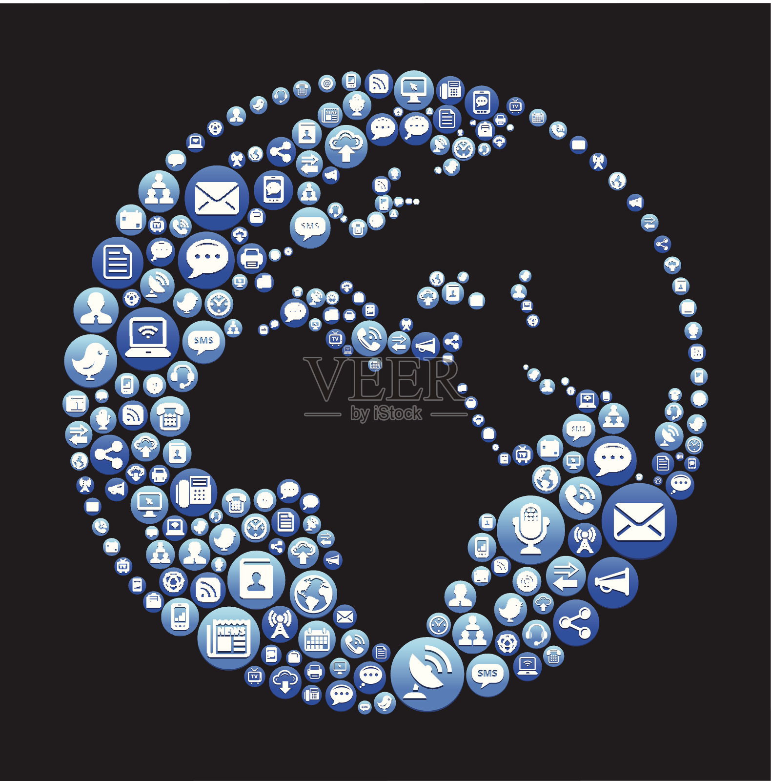 世界版税免费矢量社交网络和互联网图标集插画图片素材