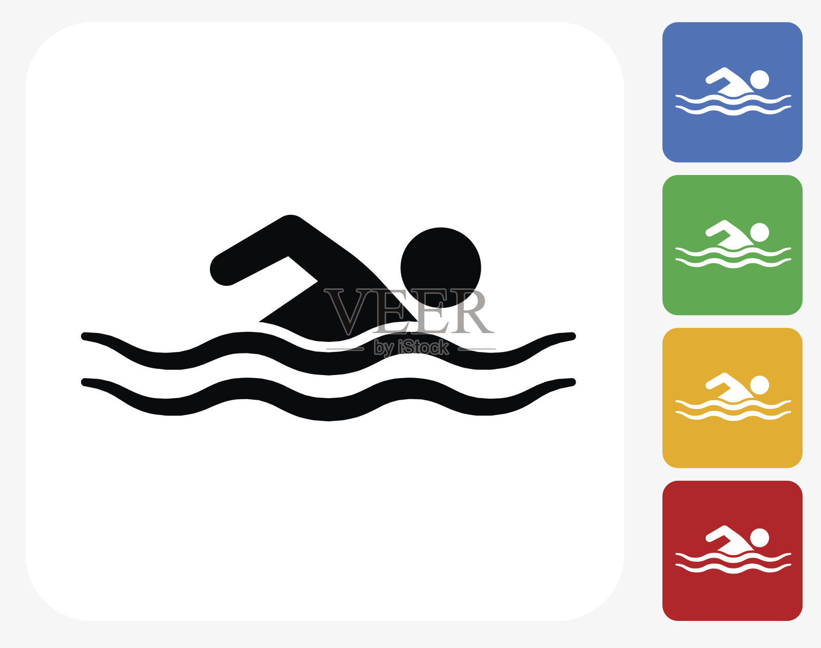 游泳图标平面图形设计插画图片素材