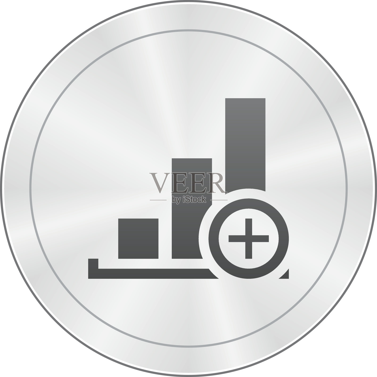 条形图图标上的圆形按钮。——SharpSeries图标素材