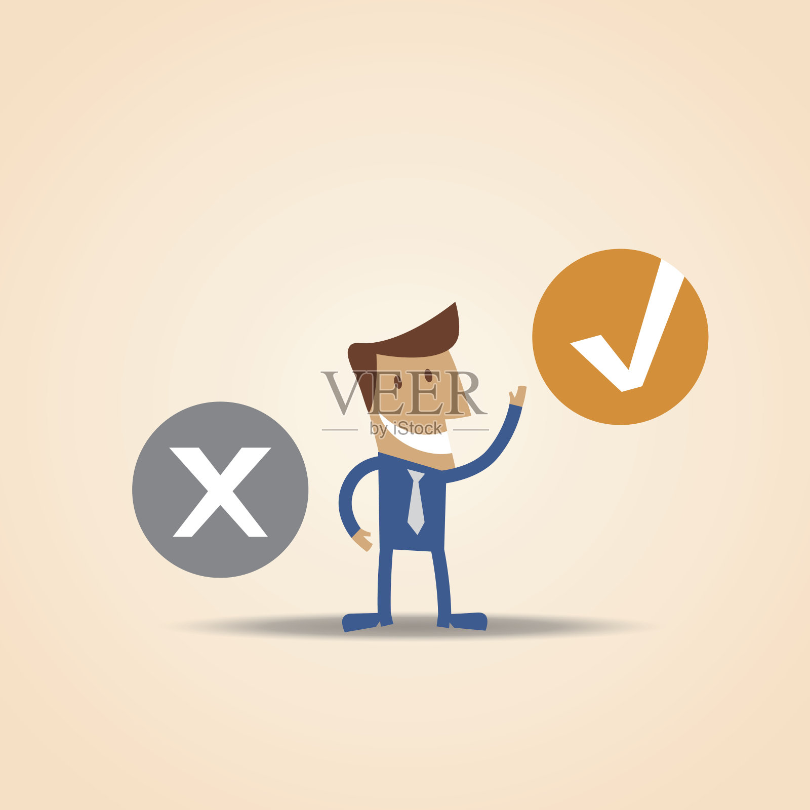 对与错-商人系列插画图片素材