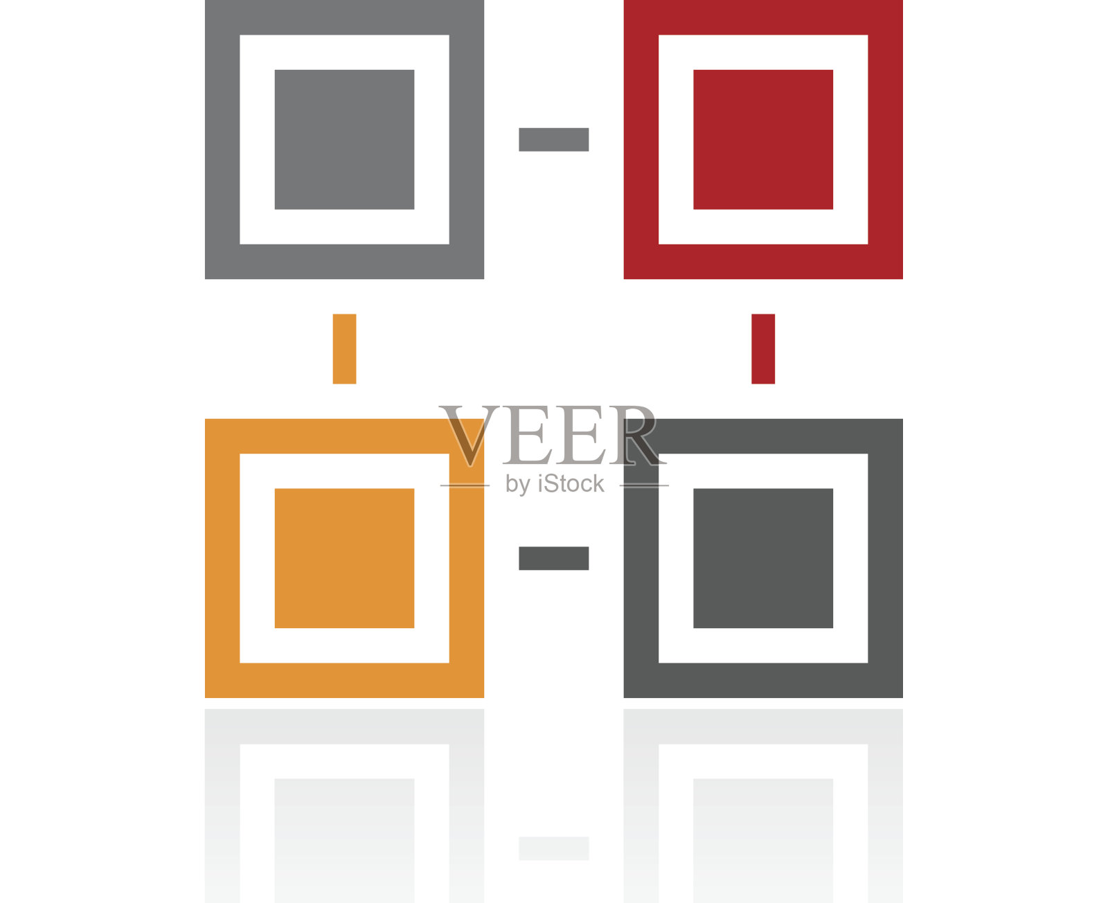 在白色背景上的流程图图标。——ProSeries图标素材