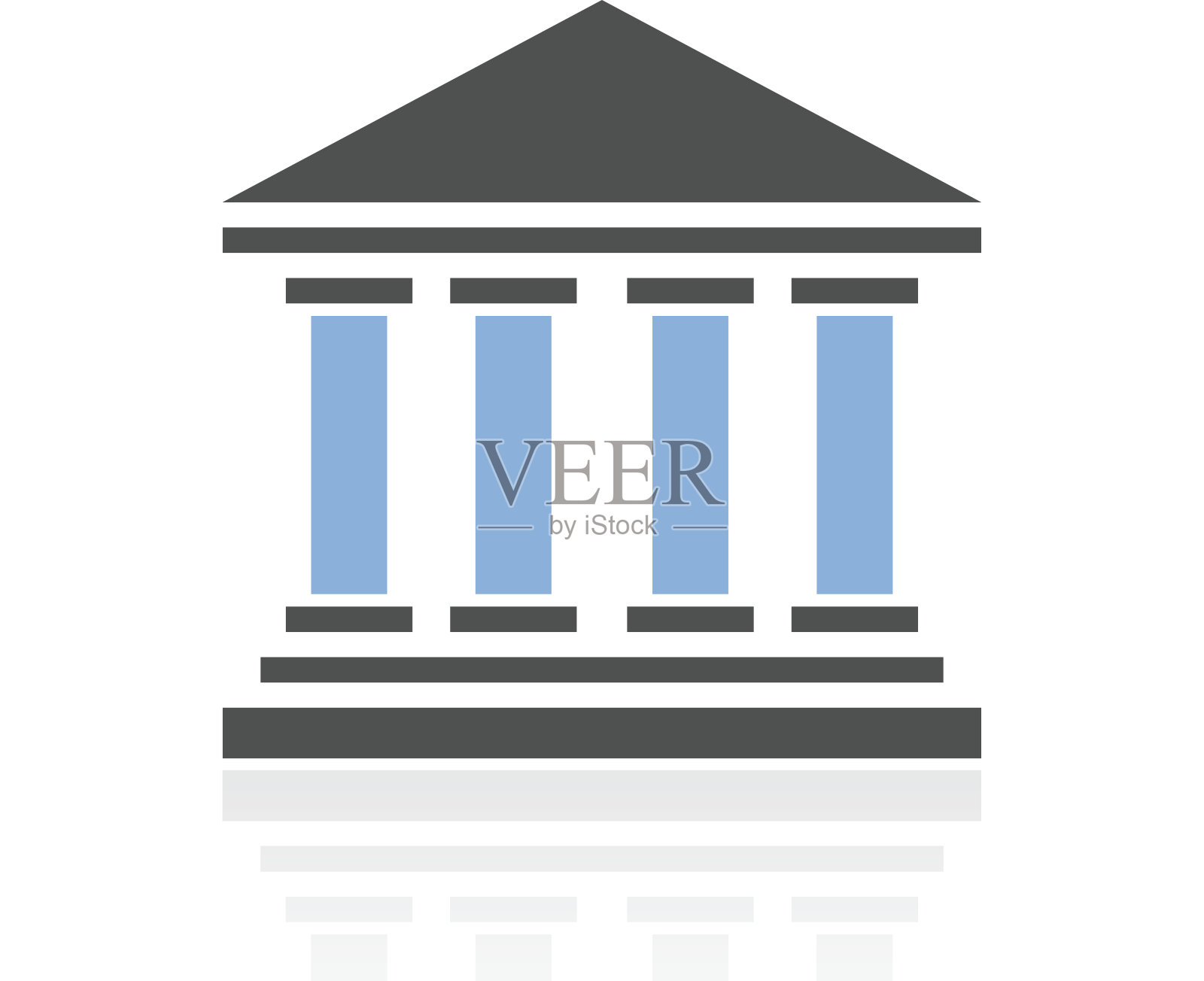 银行图标上的白色背景。——RoyalSeries插画图片素材