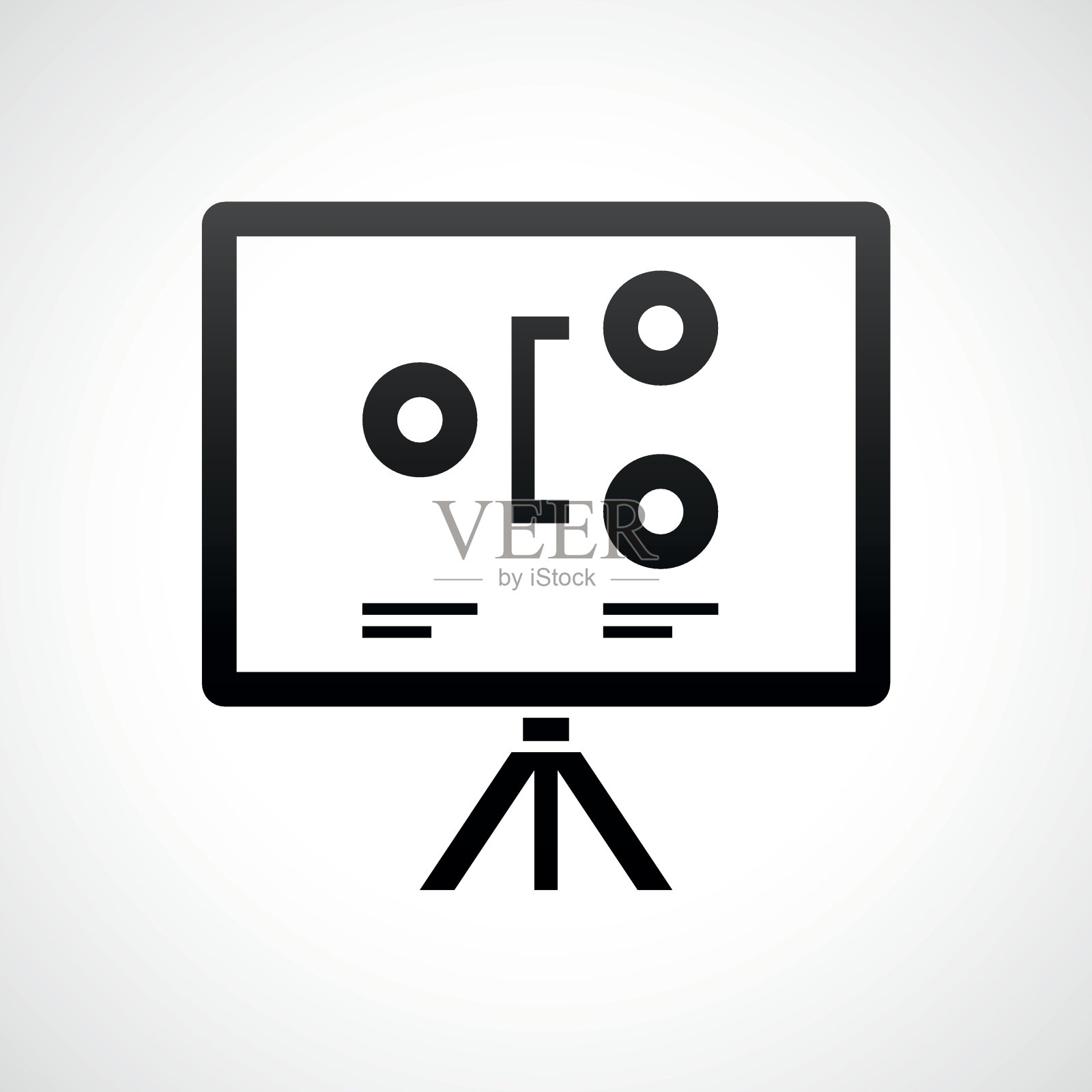 投影屏幕图标上的白色背景。——ShadeSeries插画图片素材