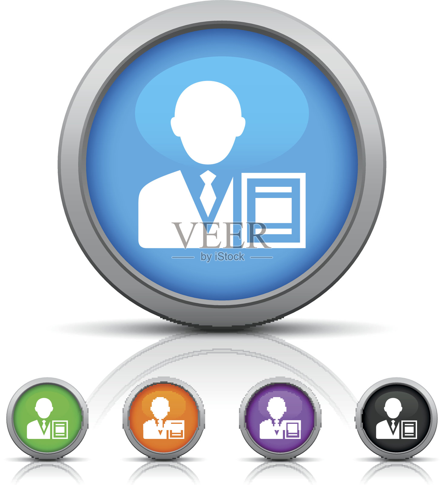 商人图标上的圆形按钮。——GlossSeries插画图片素材