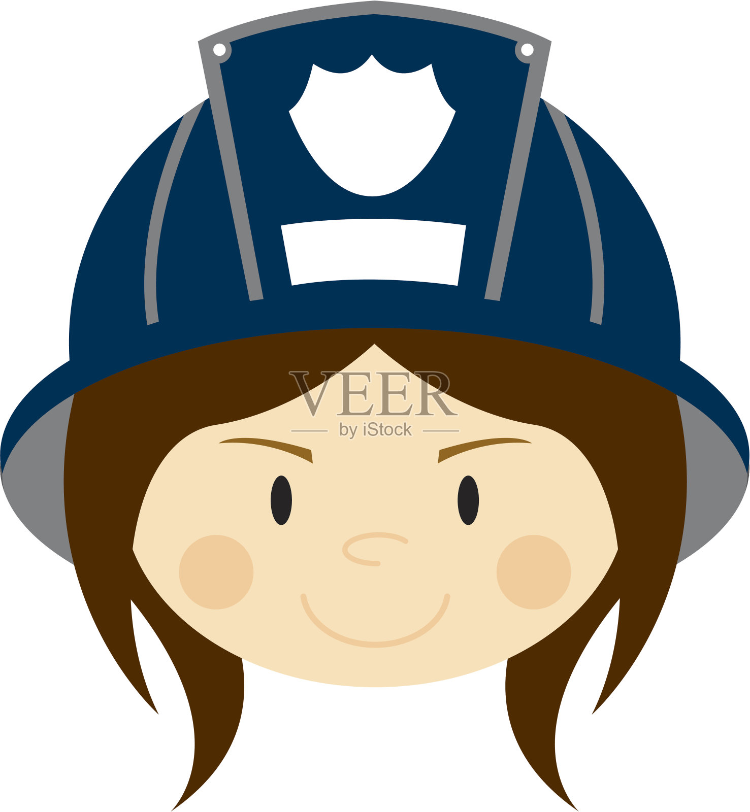 卡通女孩消防员插画图片素材