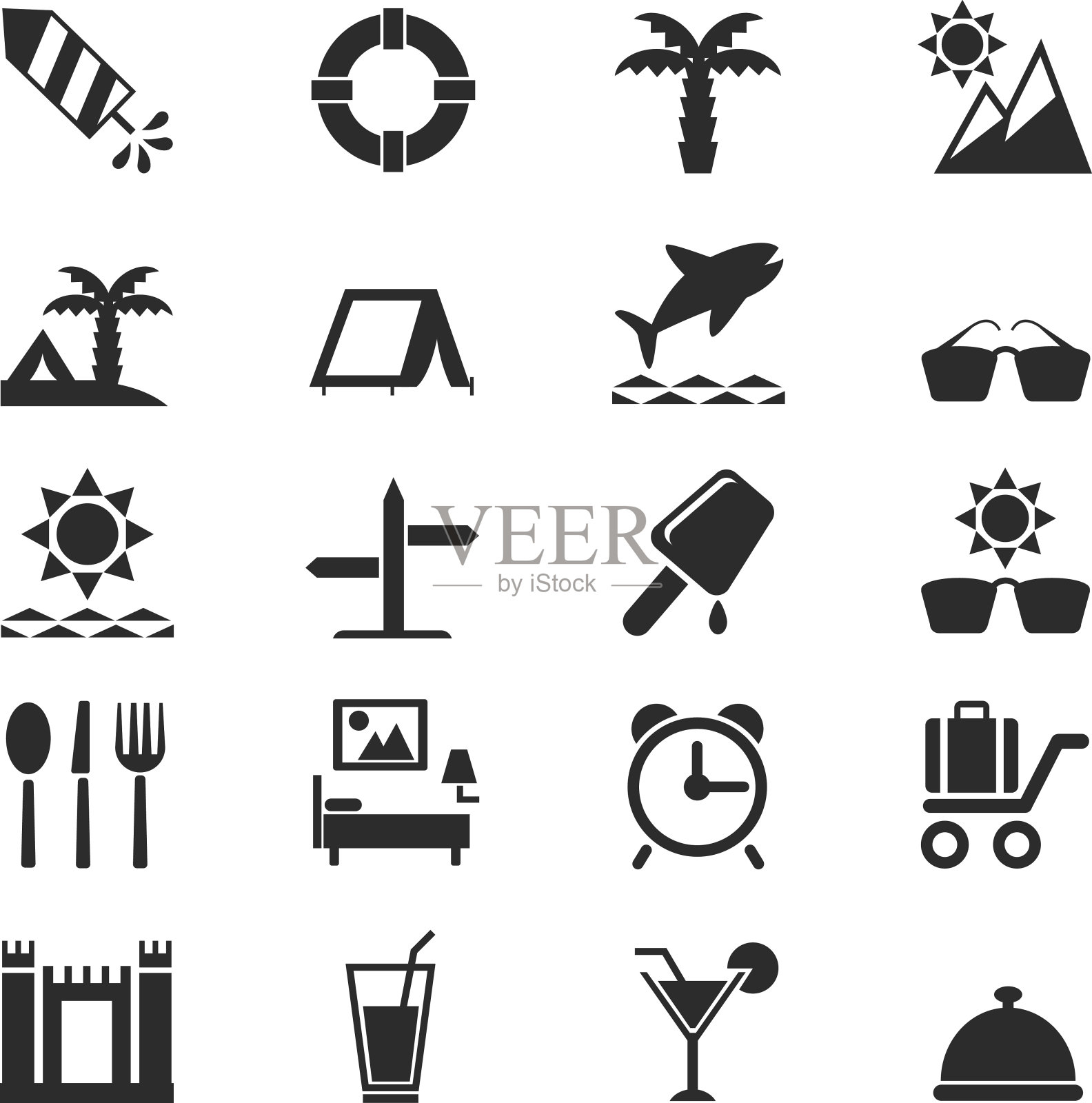 酒店和旅游图标集图标素材