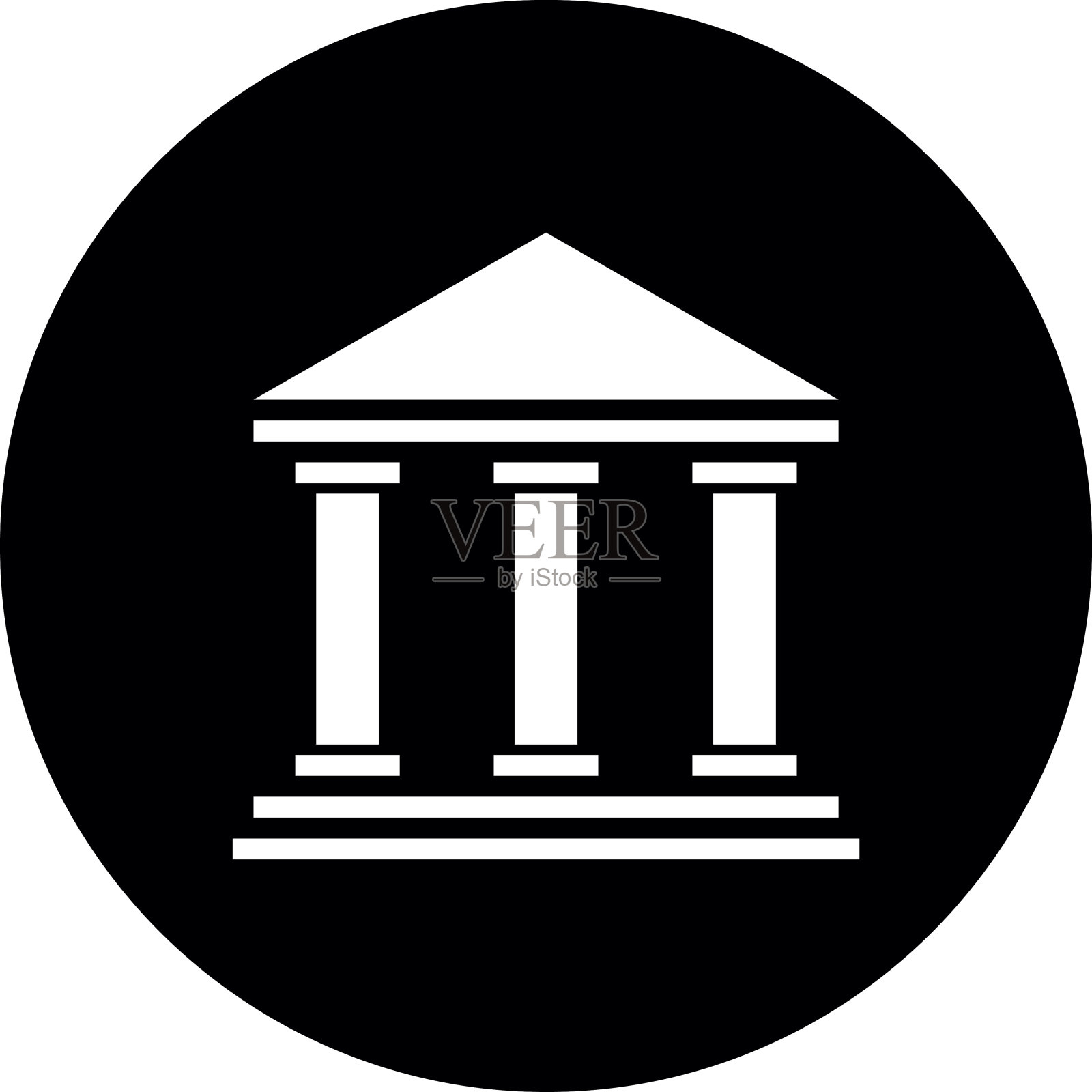 银行图标上的圆形按钮。——DimSeries插画图片素材