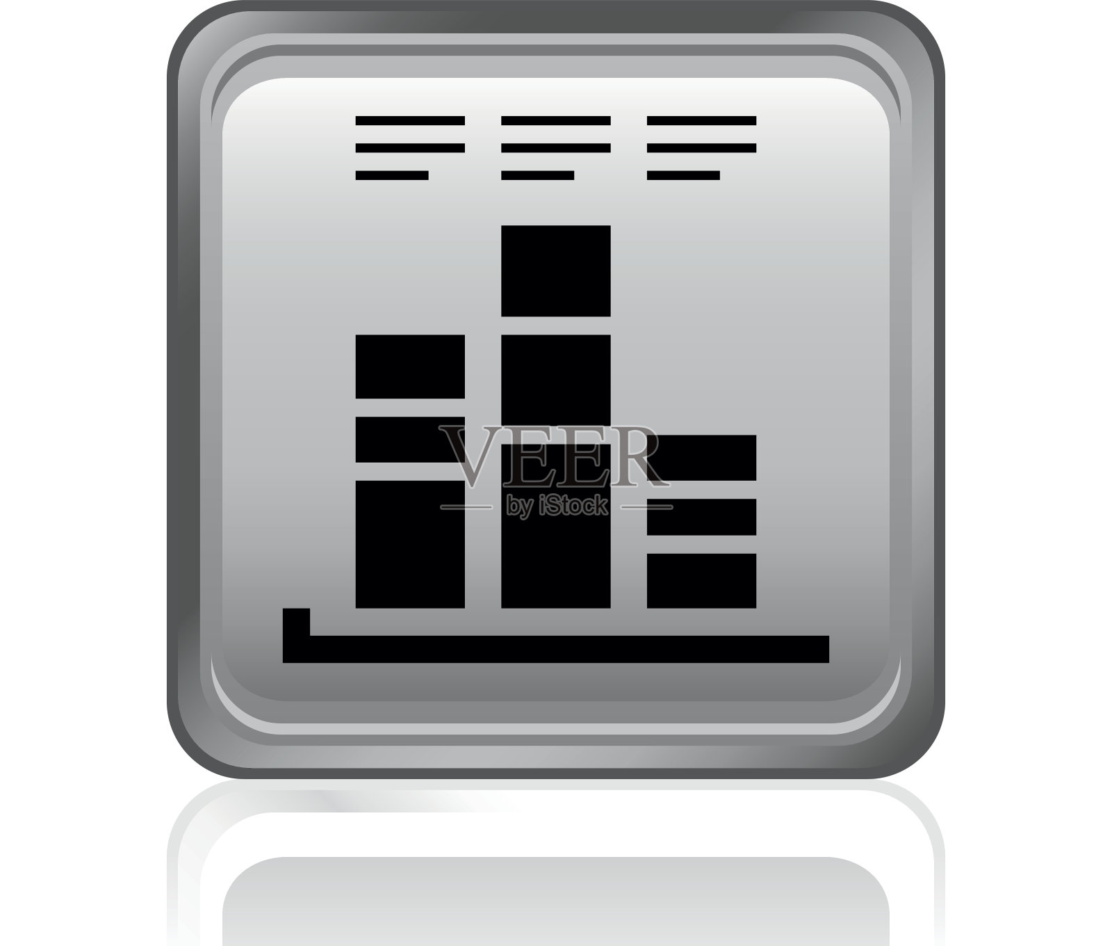 矩形按钮上的条形图图标。——SteelSeries图标素材