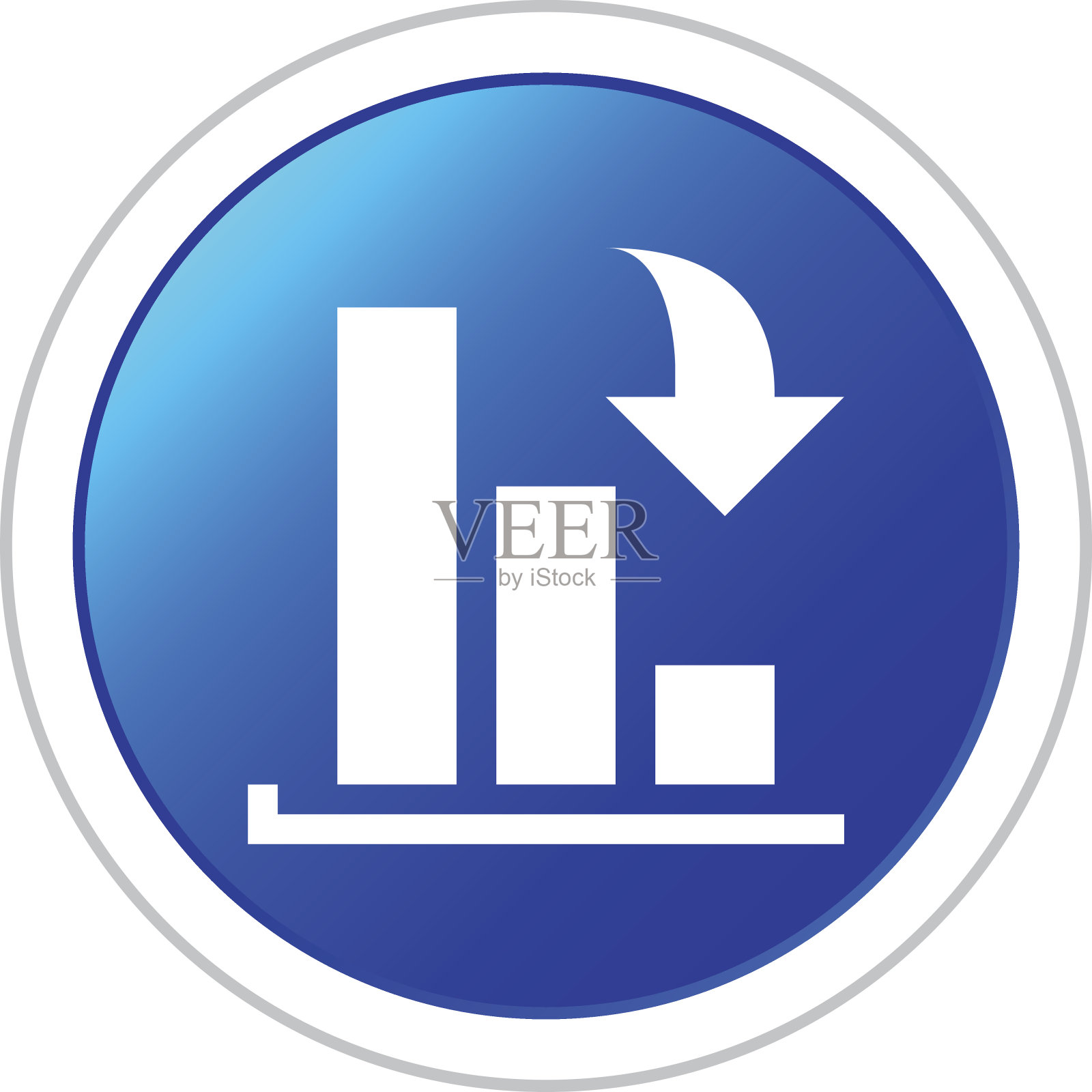 条形图图标上的圆形按钮。——StickerSeries图标素材