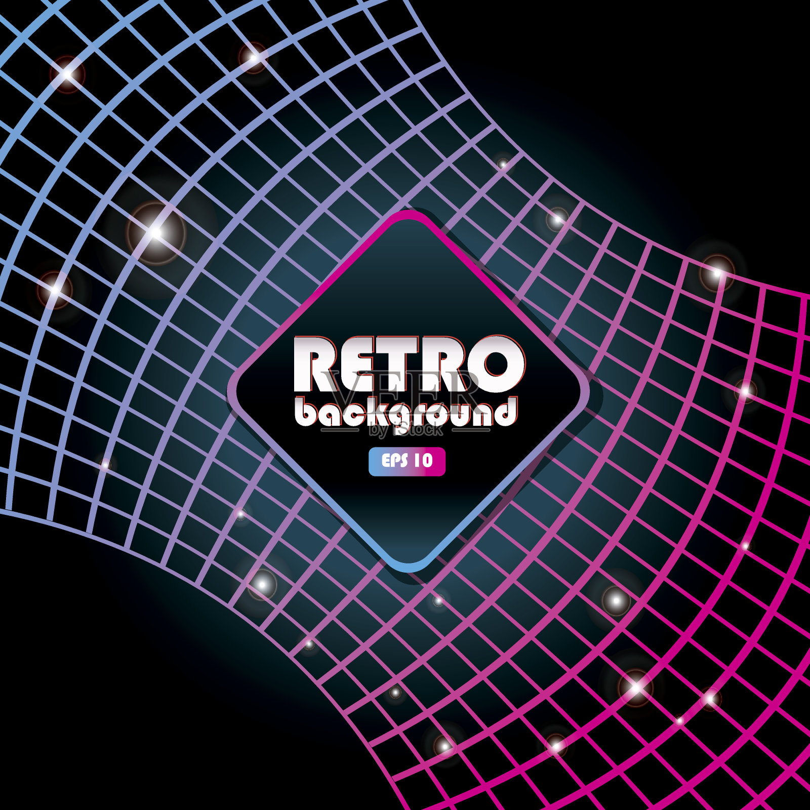 复古80年代的背景插画图片素材