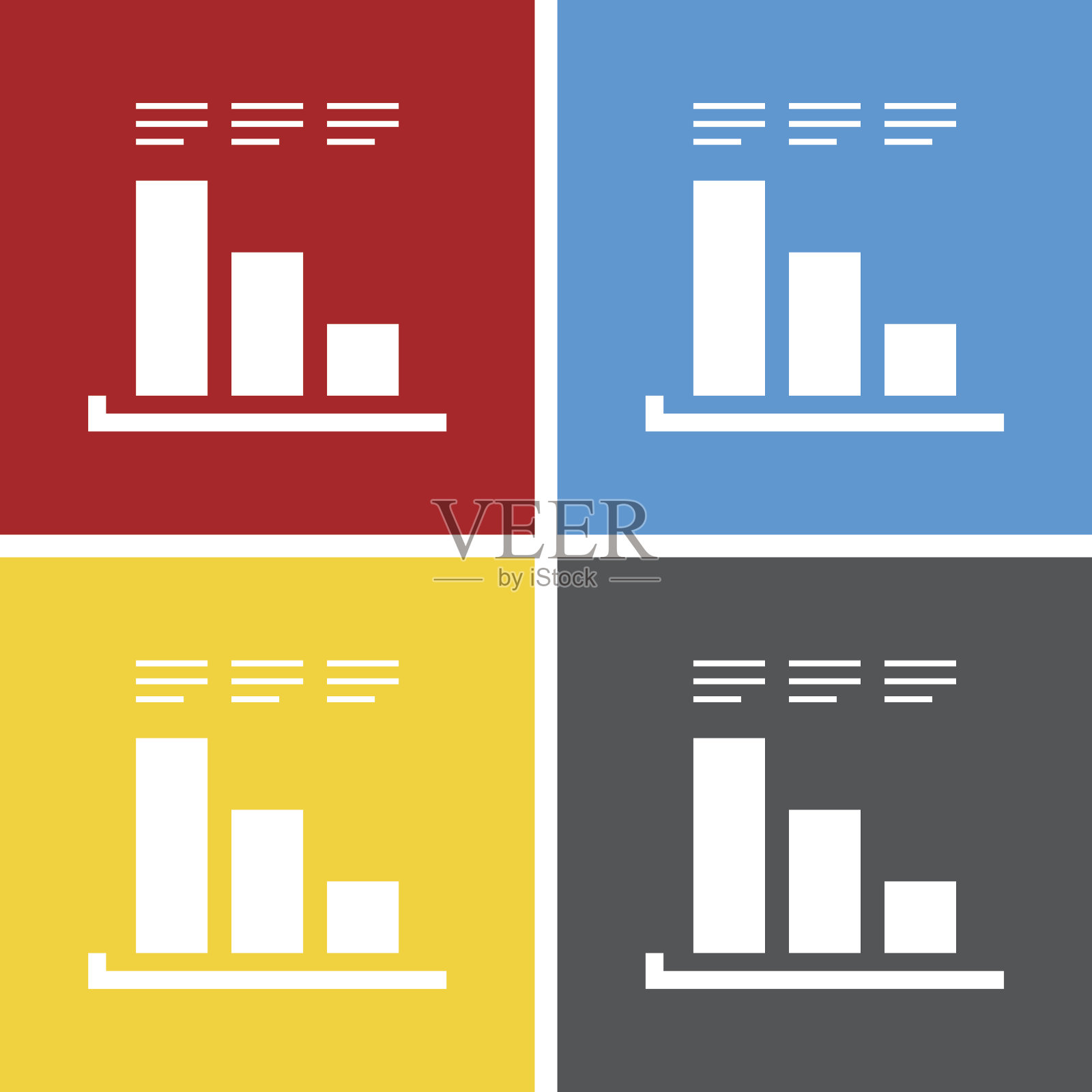 条形图图标上的方形按钮。——SquareSeries图标素材