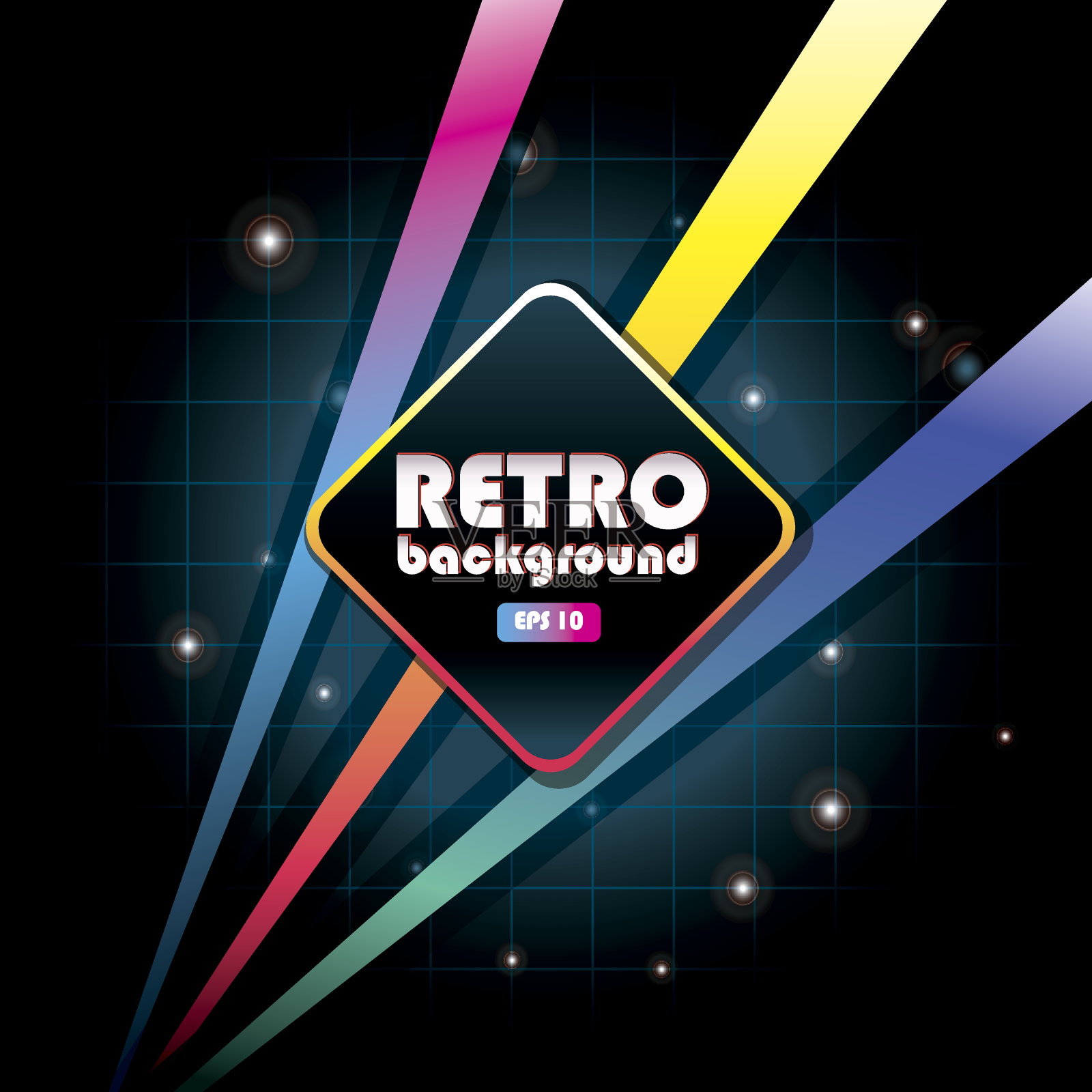 复古80年代的背景插画图片素材