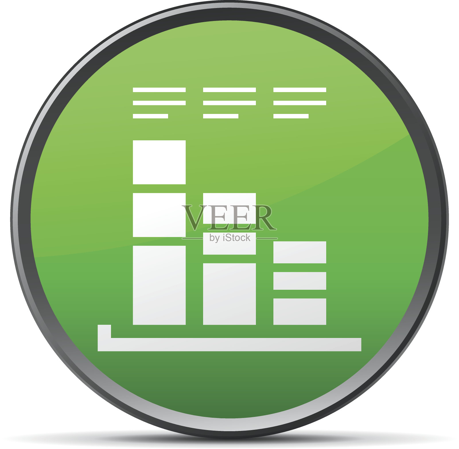 条形图图标上的圆形按钮。——SlenderSeries图标素材