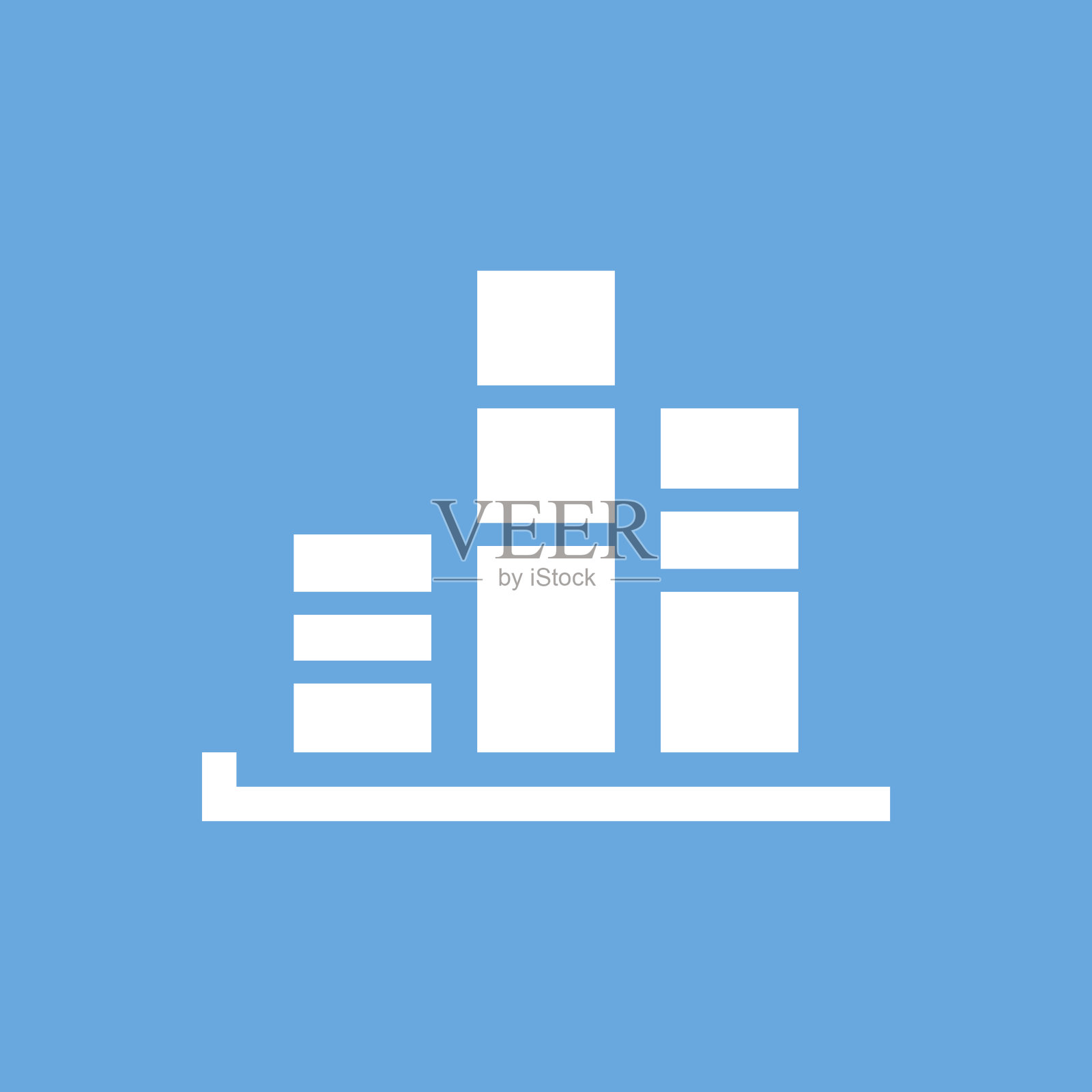 条形图图标上的蓝色背景。——SmoothSeries插画图片素材