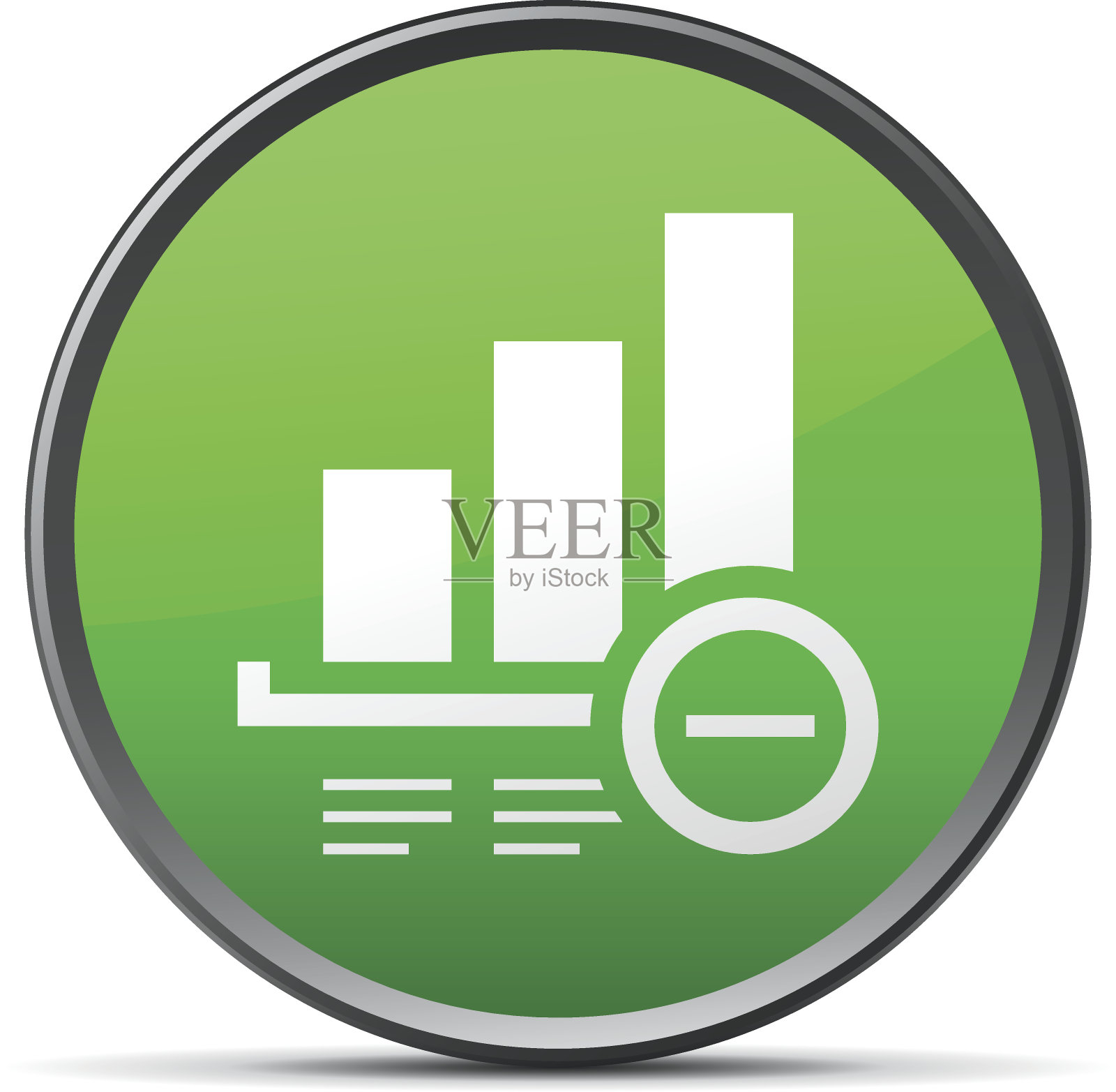 条形图图标上的圆形按钮。——SlenderSeries图标素材