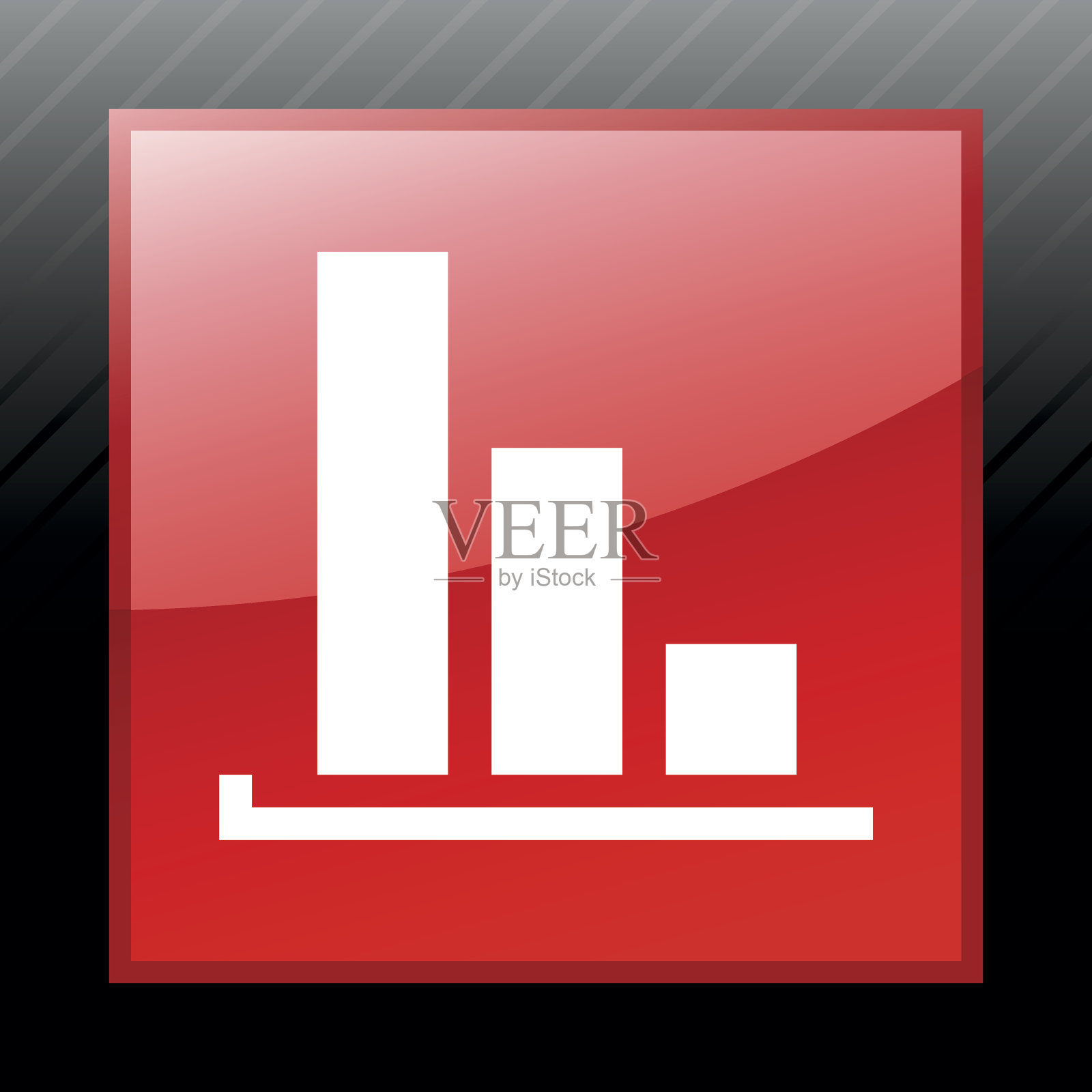 矩形按钮上的条形图图标。——SleekSeries插画图片素材