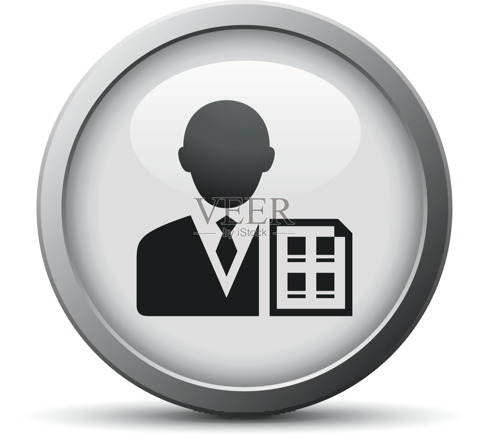 银色按钮上的商人图标。——SilverSeries图标素材