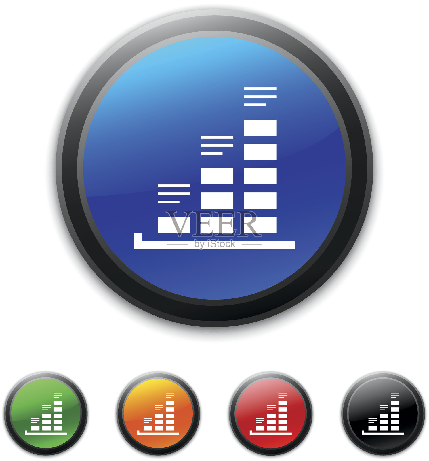 条形图图标上的圆形按钮。——ShinedSeries图标素材