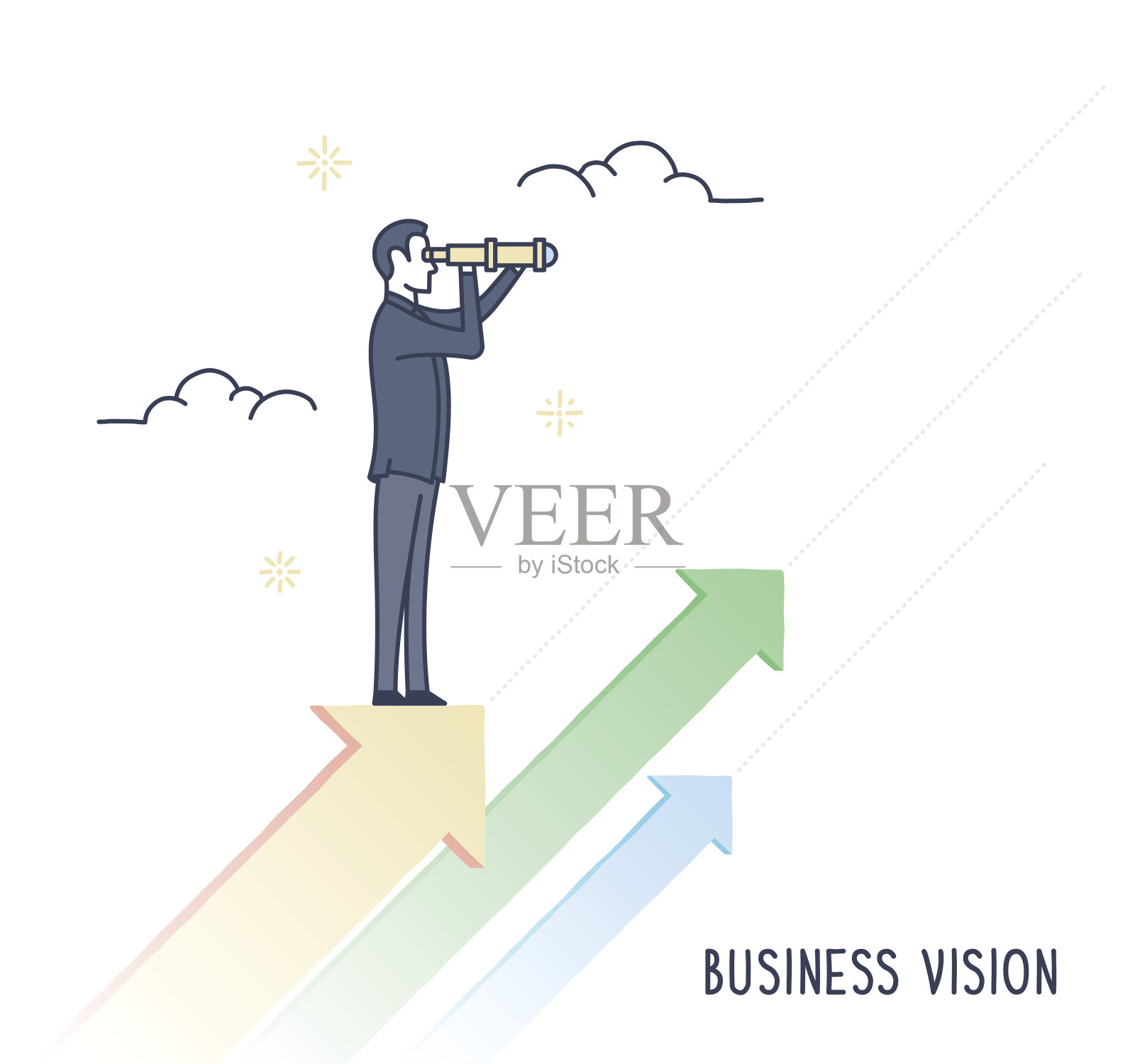 业务愿景插画图片素材