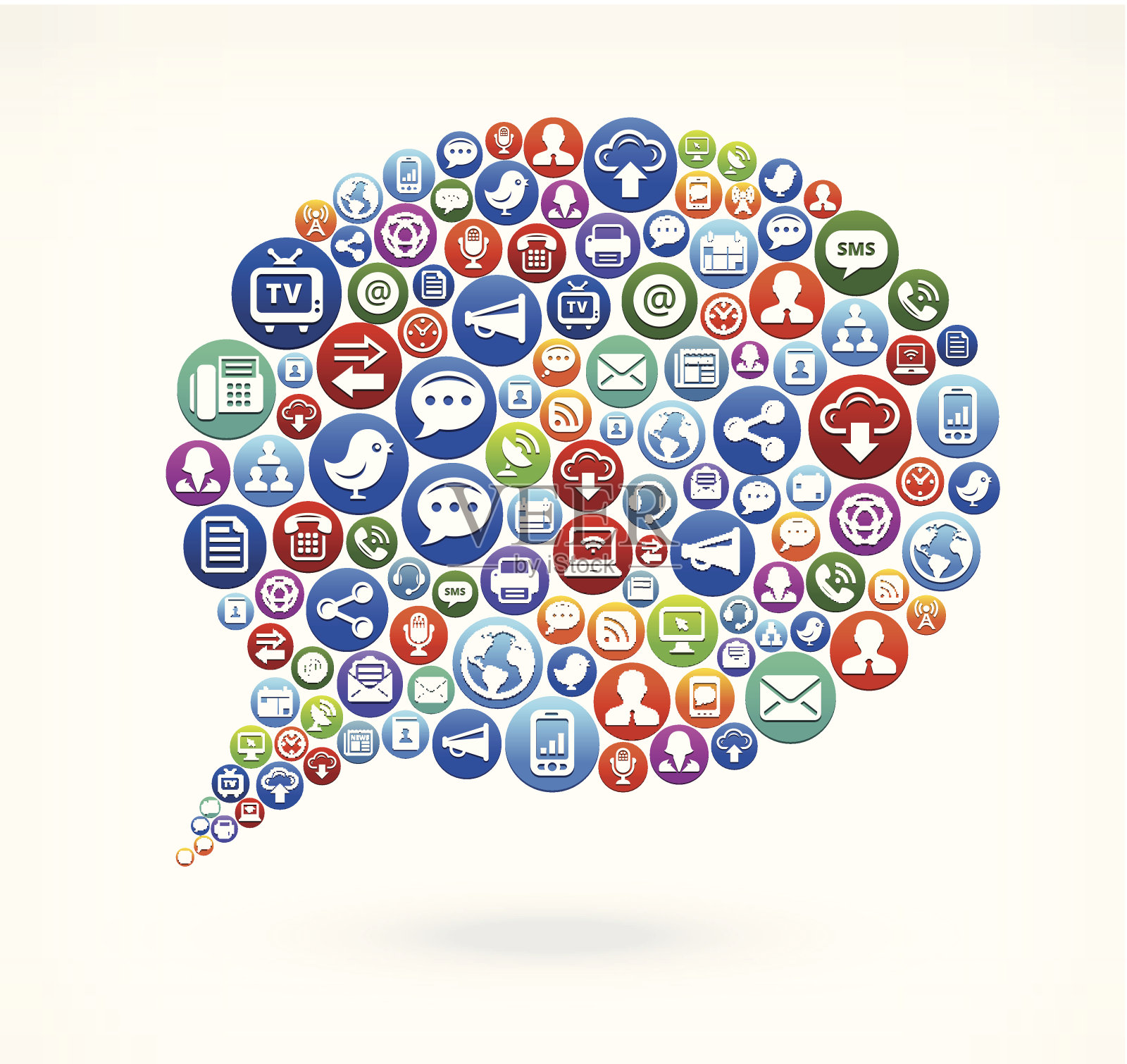 聊天气泡免版税矢量社交网络和互联网图标设置插画图片素材