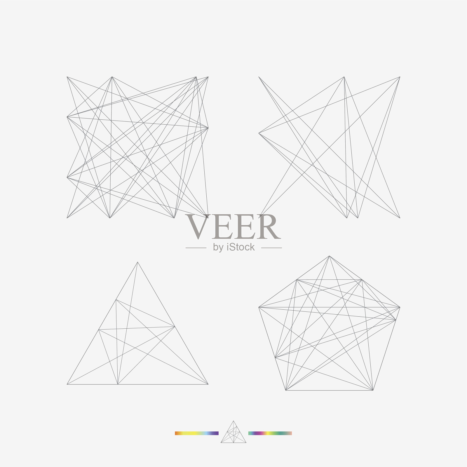 一套几何线条图案插画图片素材